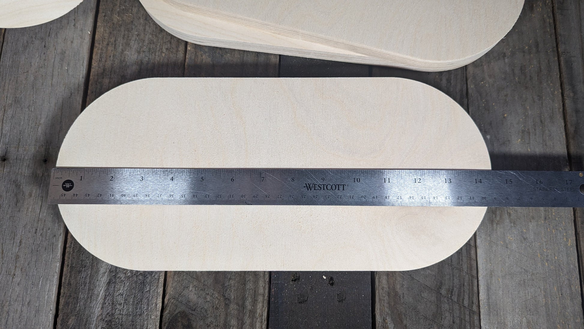 6.5 x 14.5" Baltic Birch Wood Oblong Shape, Unfinished Plaque