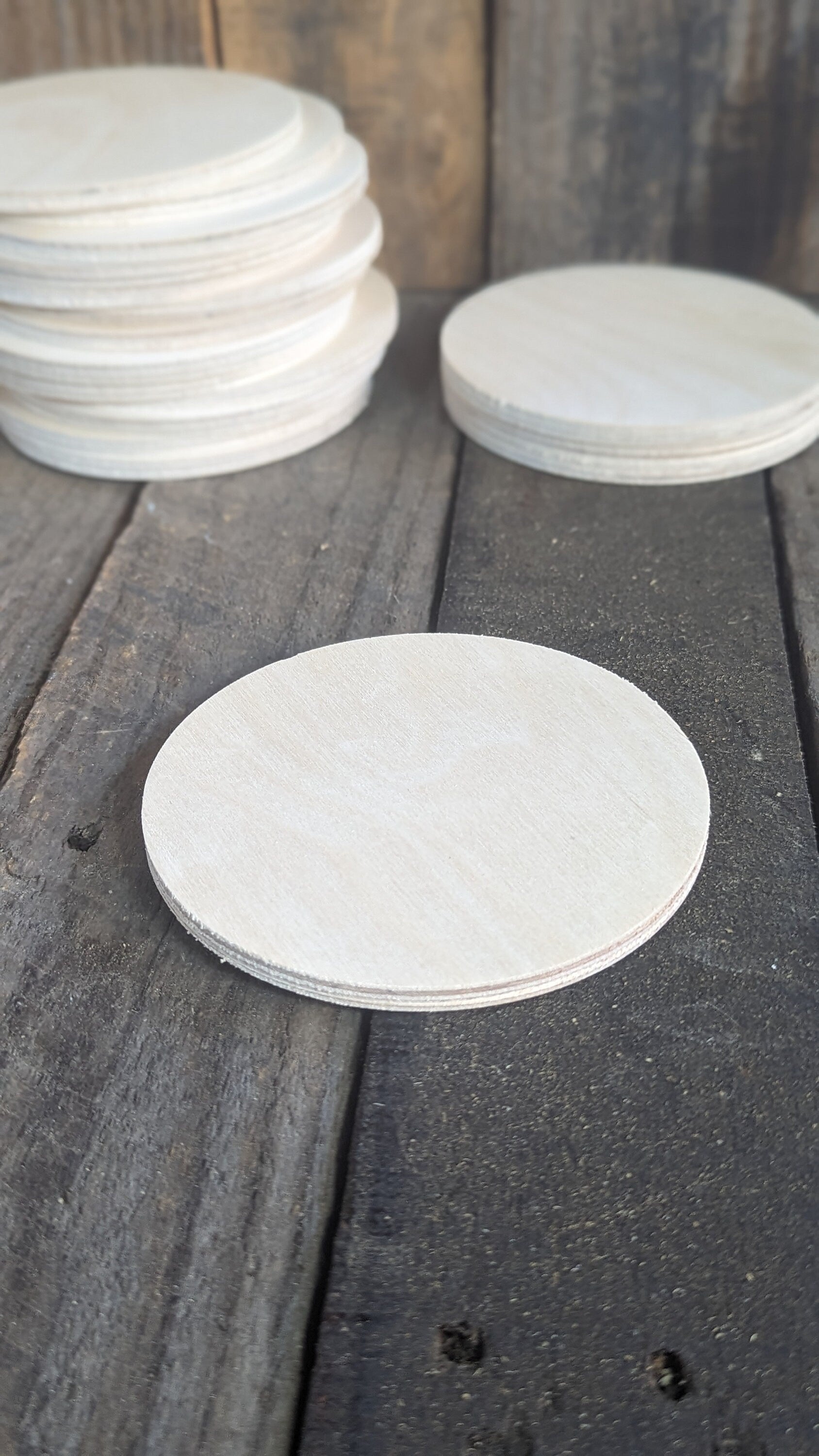 4.5" (4 1/2") Wood Circle Disc Plaques, BALTIC BIRCH - Wooden Circles, Blank Circles, Unfinished Wooden Circles, DIY Crafting Supplies