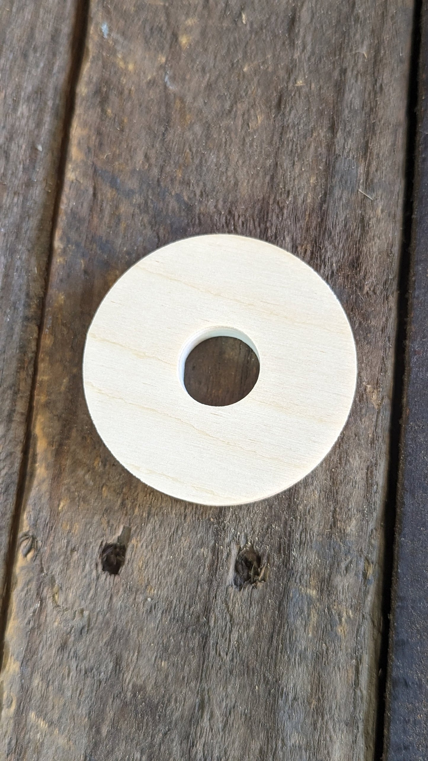 5 Pack - 2.5" Baltic Birch Wood Donut, 0.75" Center Hole