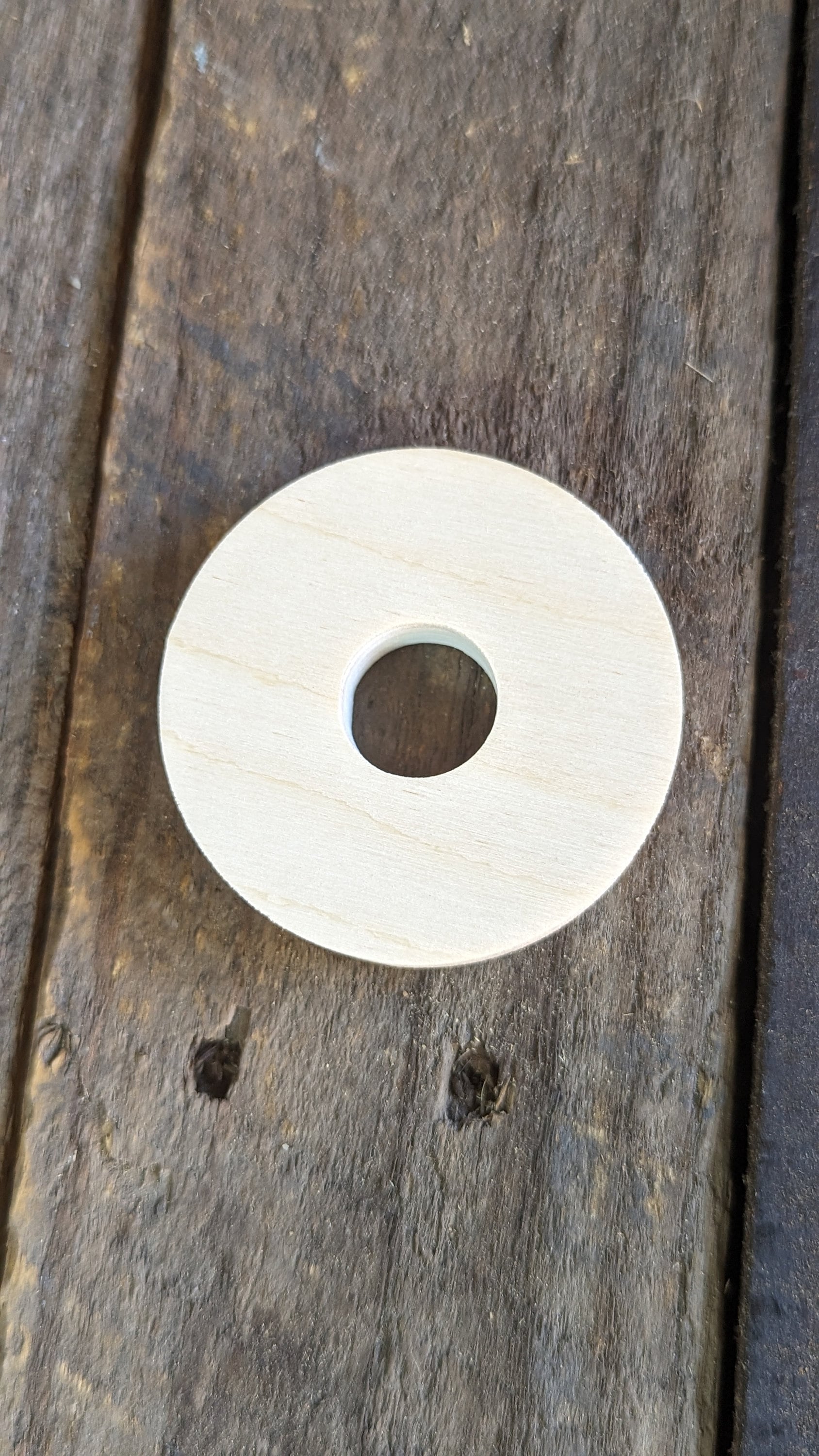 5 Pack - 2.5" Baltic Birch Wood Donut, 0.75" Center Hole