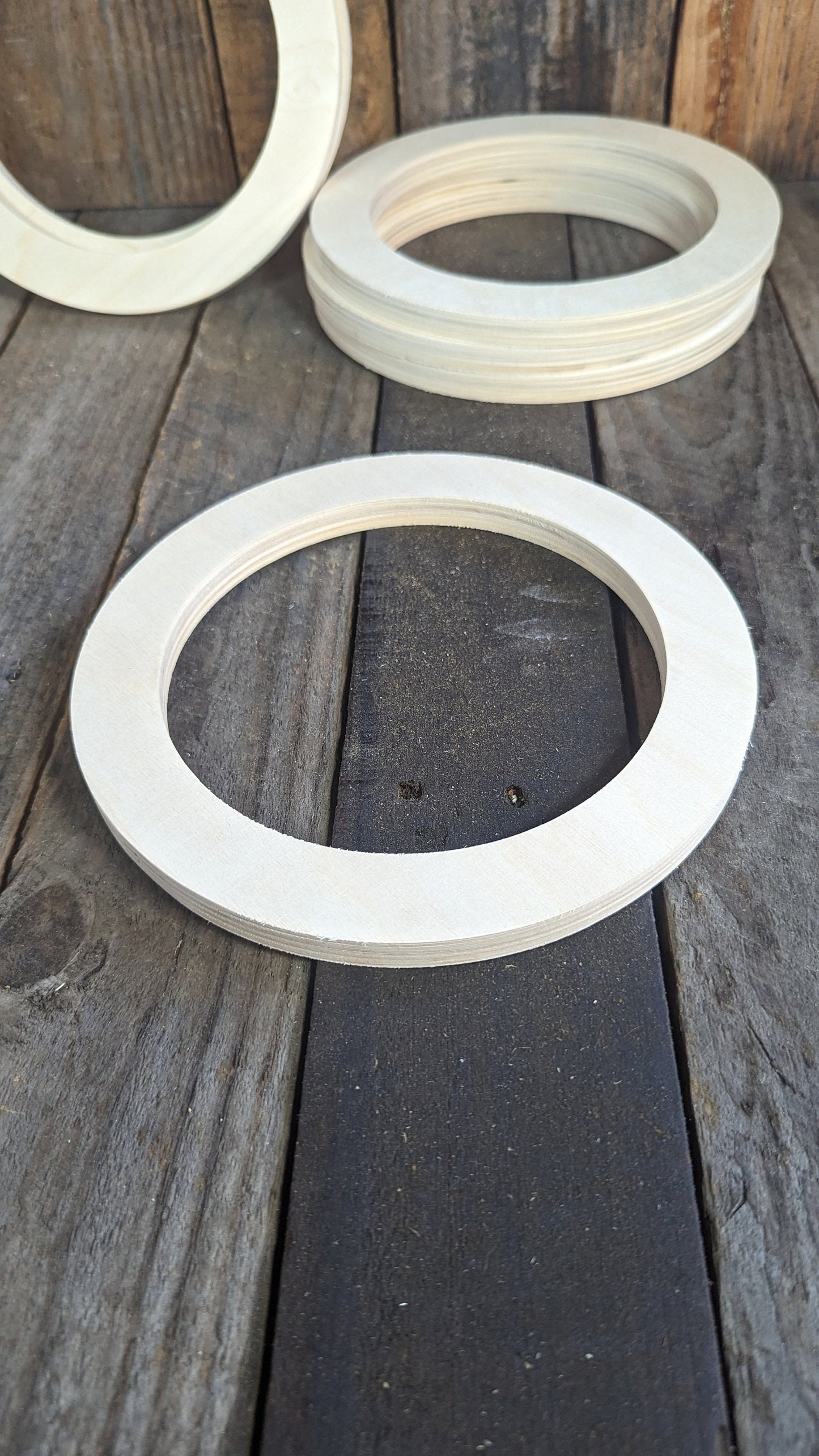 8" Wood Donut Ring with 6" center hole, BALTIC BIRCH Wooden Circles, Unfinished Wooden Circles, Round Circles, Circular Wood