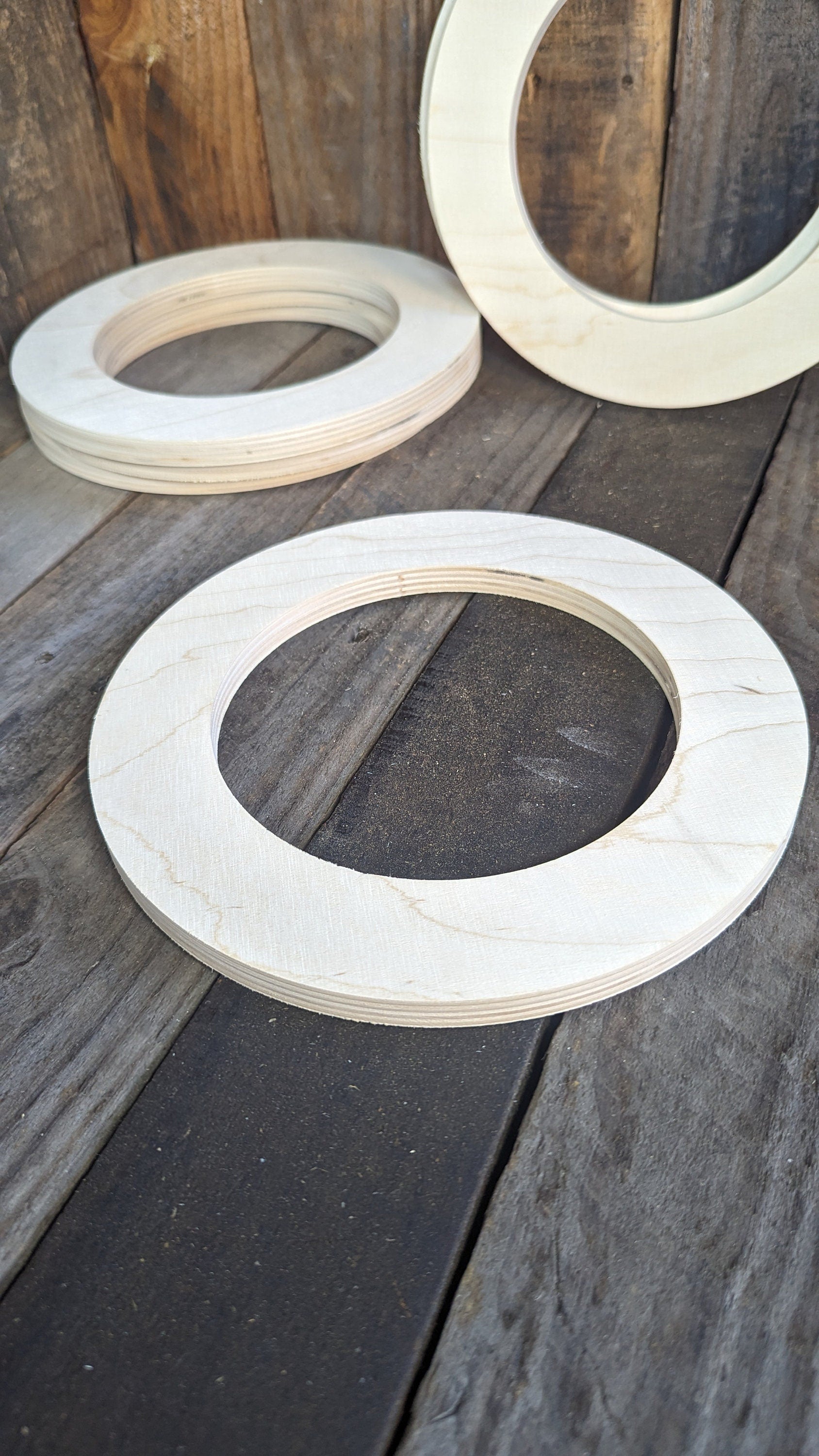 9" Wood Donut Ring with 6" center hole, BALTIC BIRCH Wooden Circles, Blank Circles, Unfinished Wooden Circles, Round Circles, Circular Wood