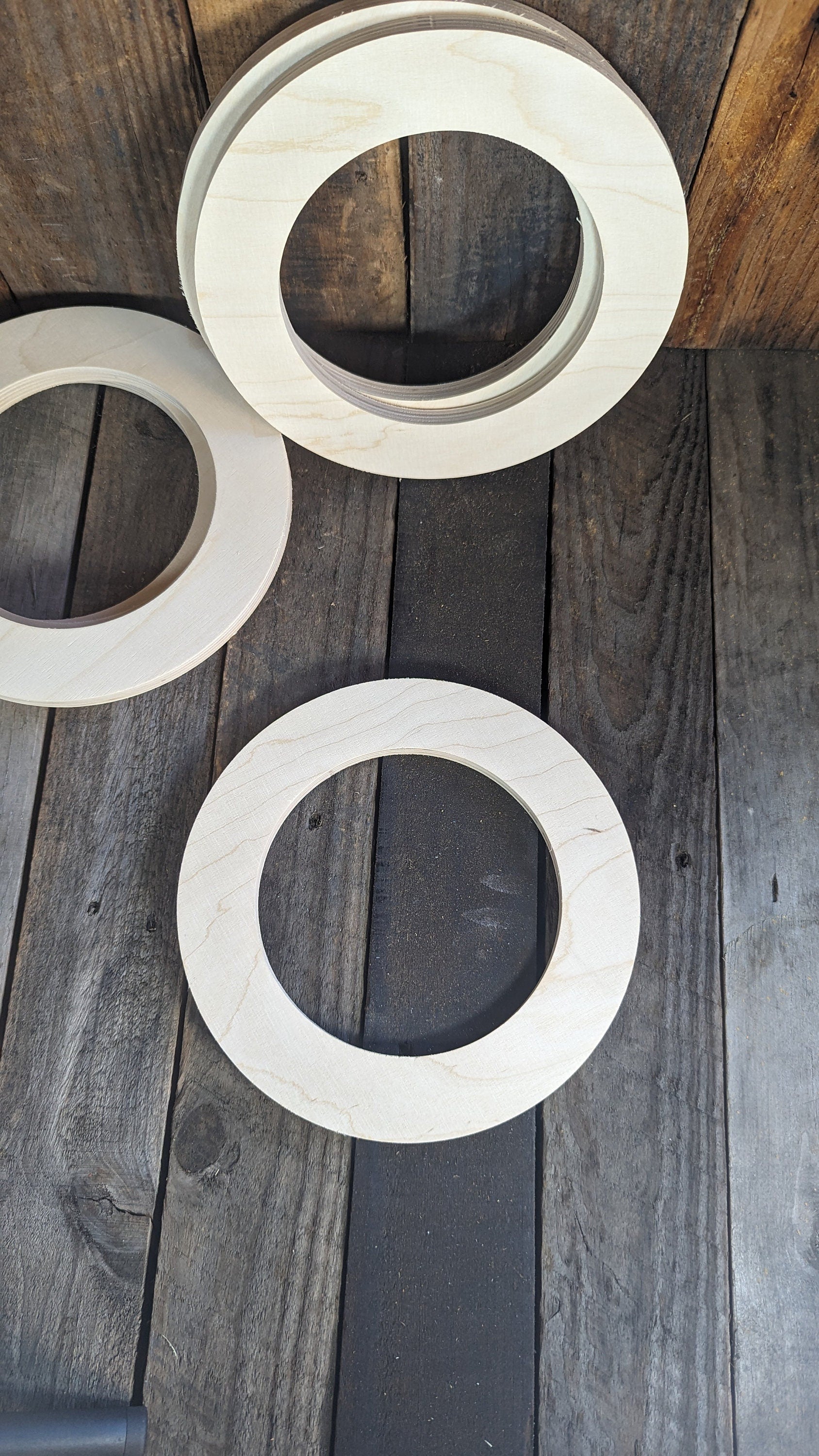 9" Wood Donut Ring with 6" center hole, BALTIC BIRCH Wooden Circles, Blank Circles, Unfinished Wooden Circles, Round Circles, Circular Wood