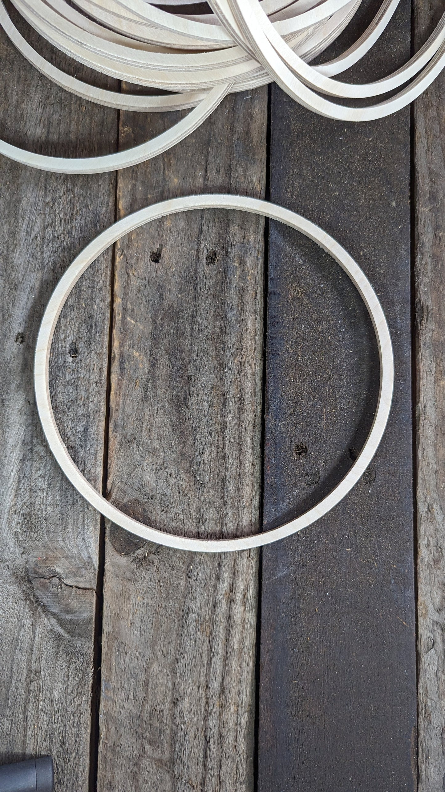 8.75" Baltic Birch Wood Donut Ring, 8" Center Hole, Unfinished Wooden Circles