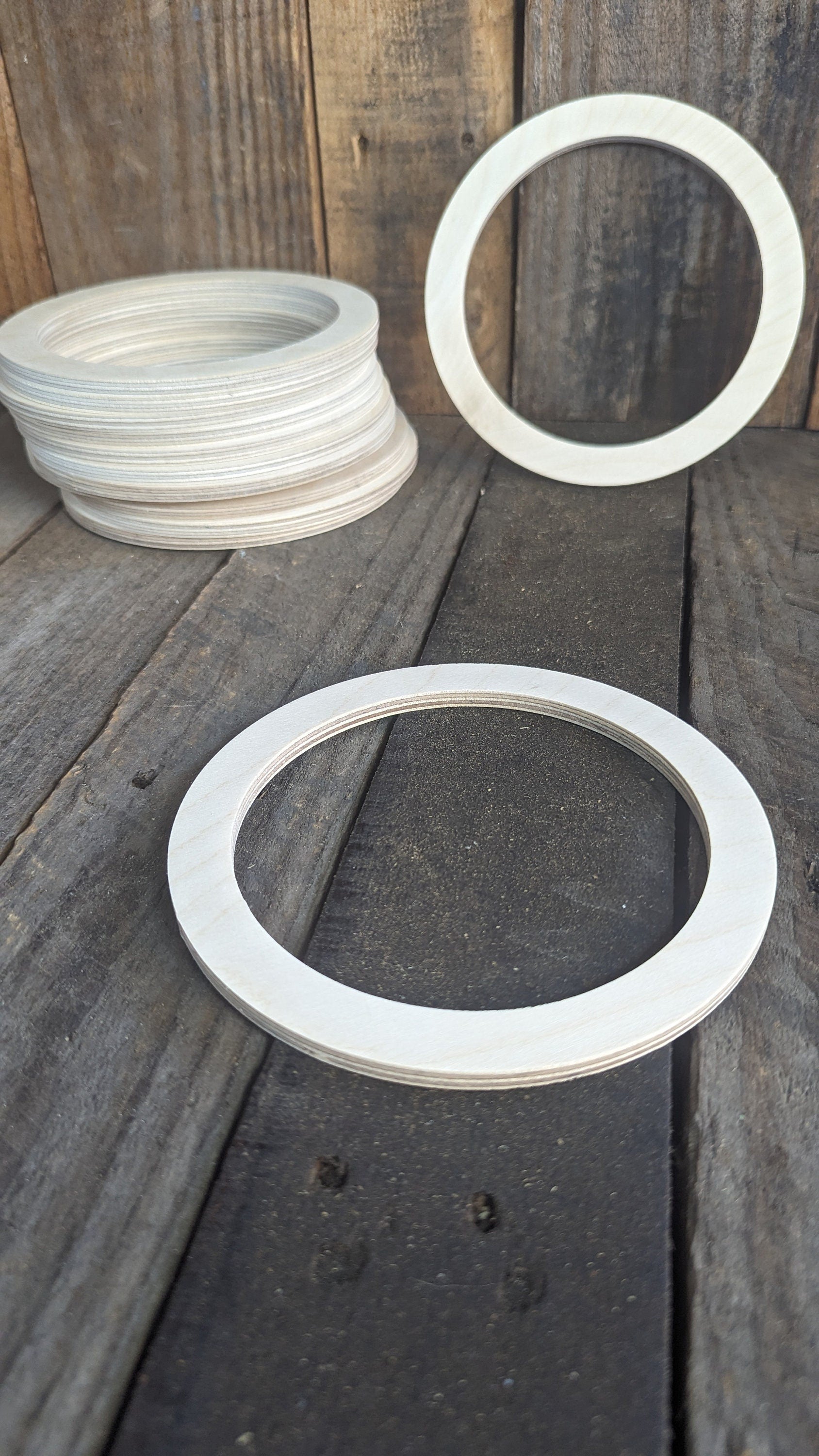6" Wood Donut with 4.75" (4 3/4") hole, BALTIC BIRCH - Wooden Circles, Blank Circles, Unfinished, Round Circles, Circular Wood, Ring Shape