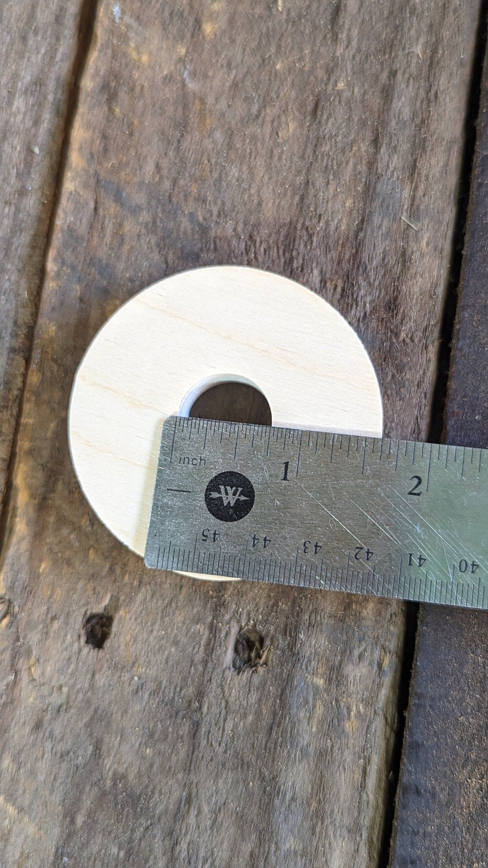 5 Pack - 2.5" Baltic Birch Wood Donut, 0.75" Center Hole