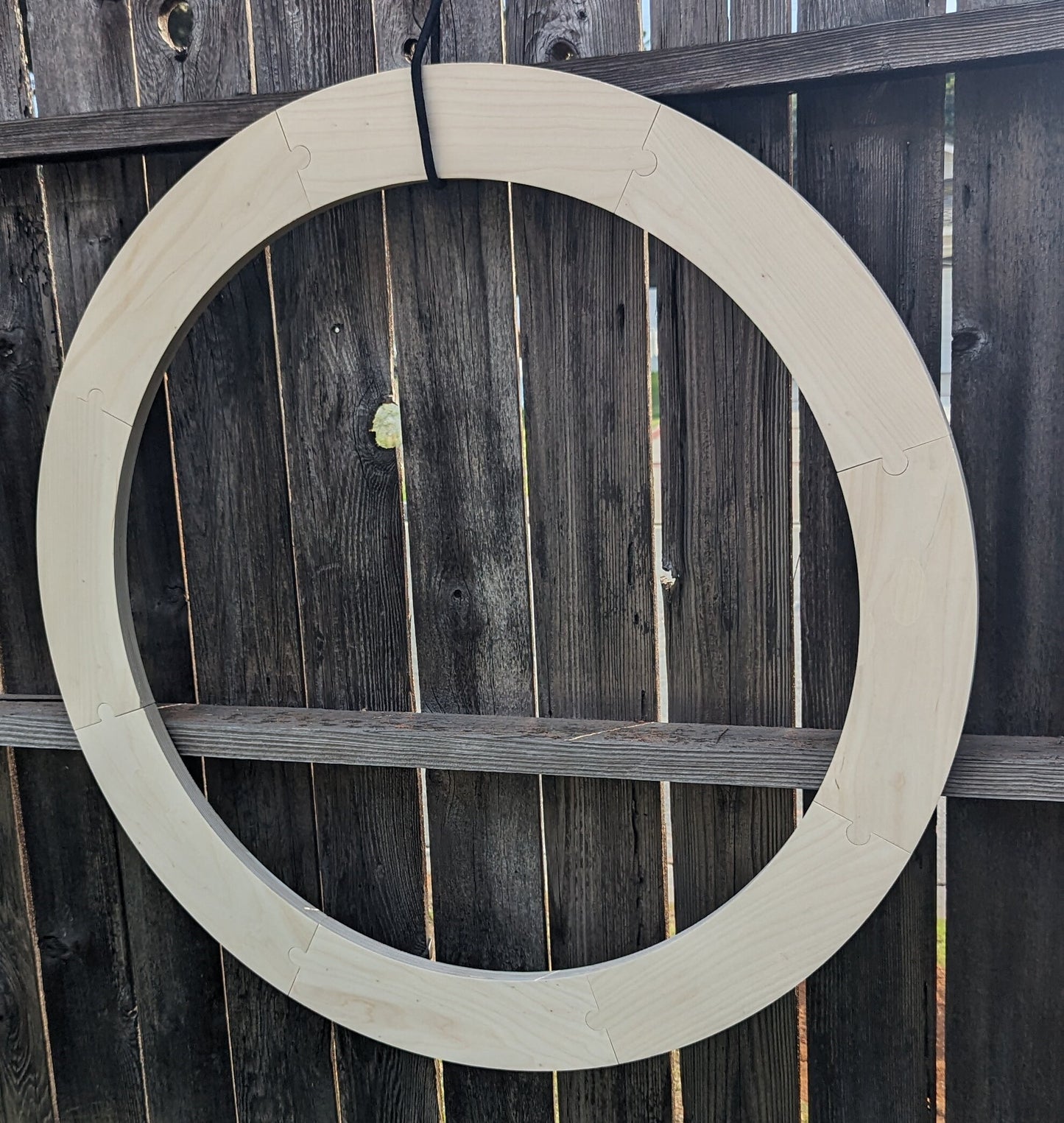 40" Baltic Birch Donut Ring, 32" Center Hole, Unfinished Wood Circle (Puzzled Pieces)