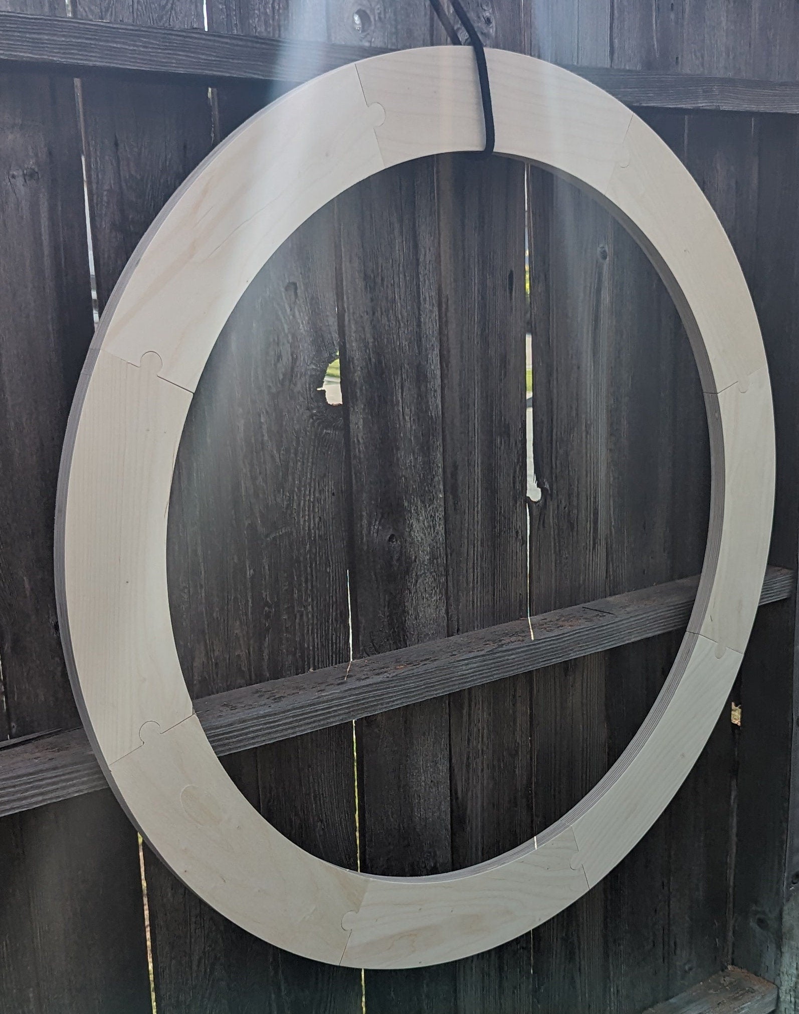 40" Baltic Birch Donut Ring, 32" Center Hole, Unfinished Wood Circle (Puzzled Pieces)