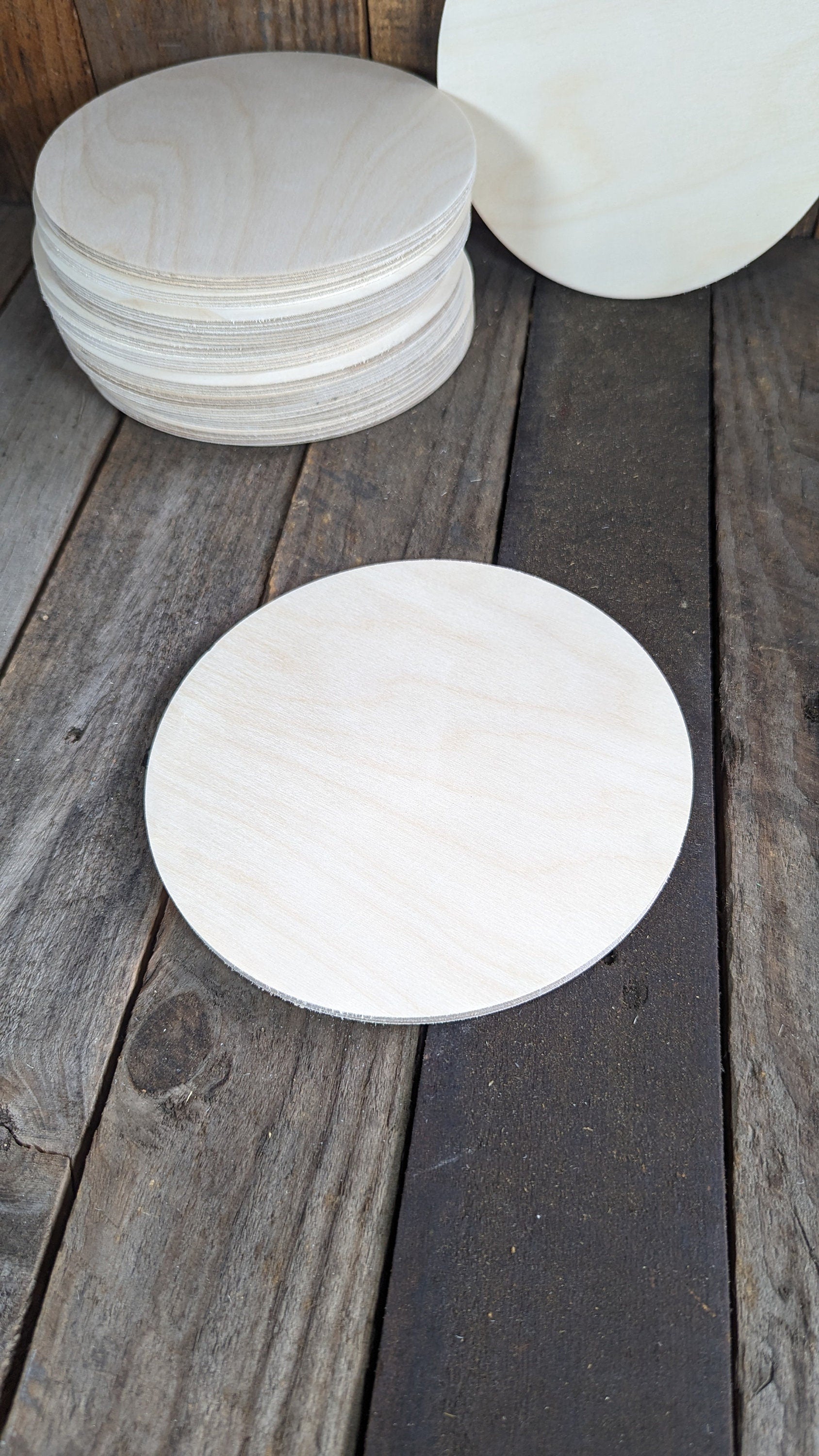 7.25" Baltic Birch Wood Circle, DIY Craft Supplies