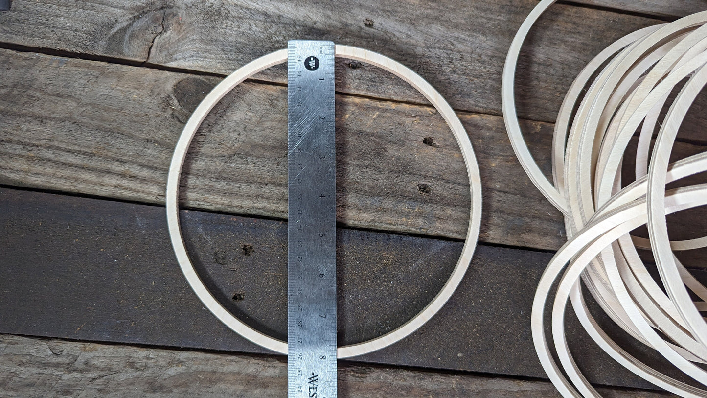 8" Baltic Birch Wood Donut Ring, 7.5" Center Hole, Unfinished Wooden Circles