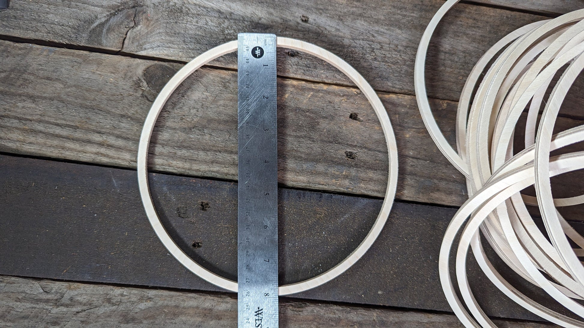 8" Baltic Birch Wood Donut Ring, 7.5" Center Hole, Unfinished Wooden Circles