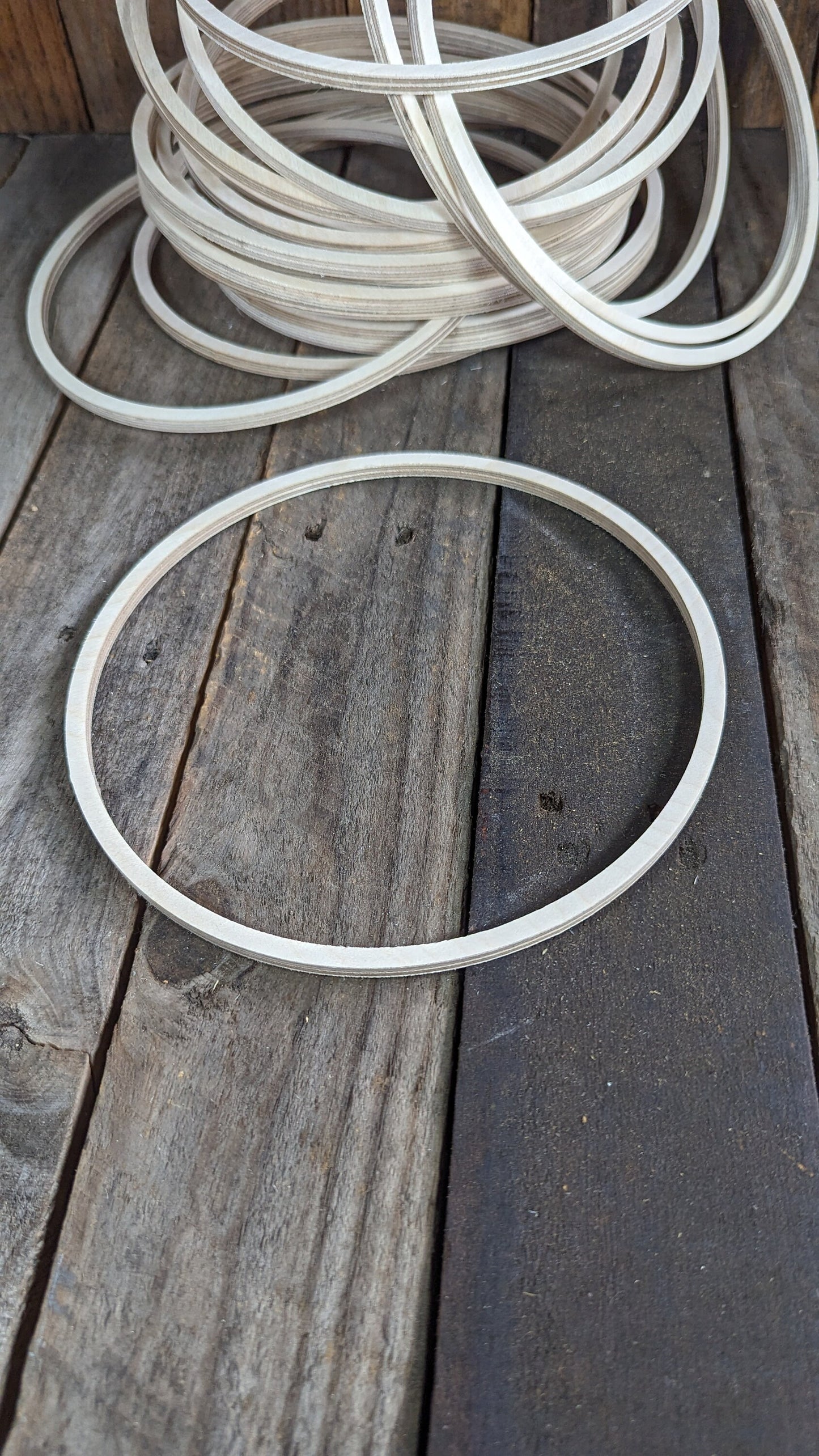 8" Wood Donut Ring with 7.5" ( 7 1/2") center hole, BALTIC BIRCH Wooden Circles, Unfinished Wooden Circles, Round Circles, Circular Wood