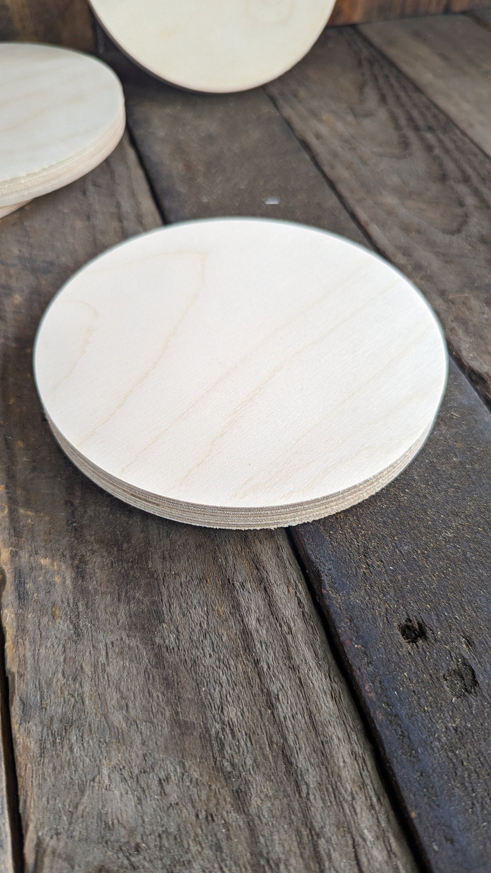 5.75" (5 3/4") Wood Circle Disc Plaques, BALTIC BIRCH - Wooden Circles, Blank Circles, Unfinished Wooden Circles, DIY Crafting Supplies