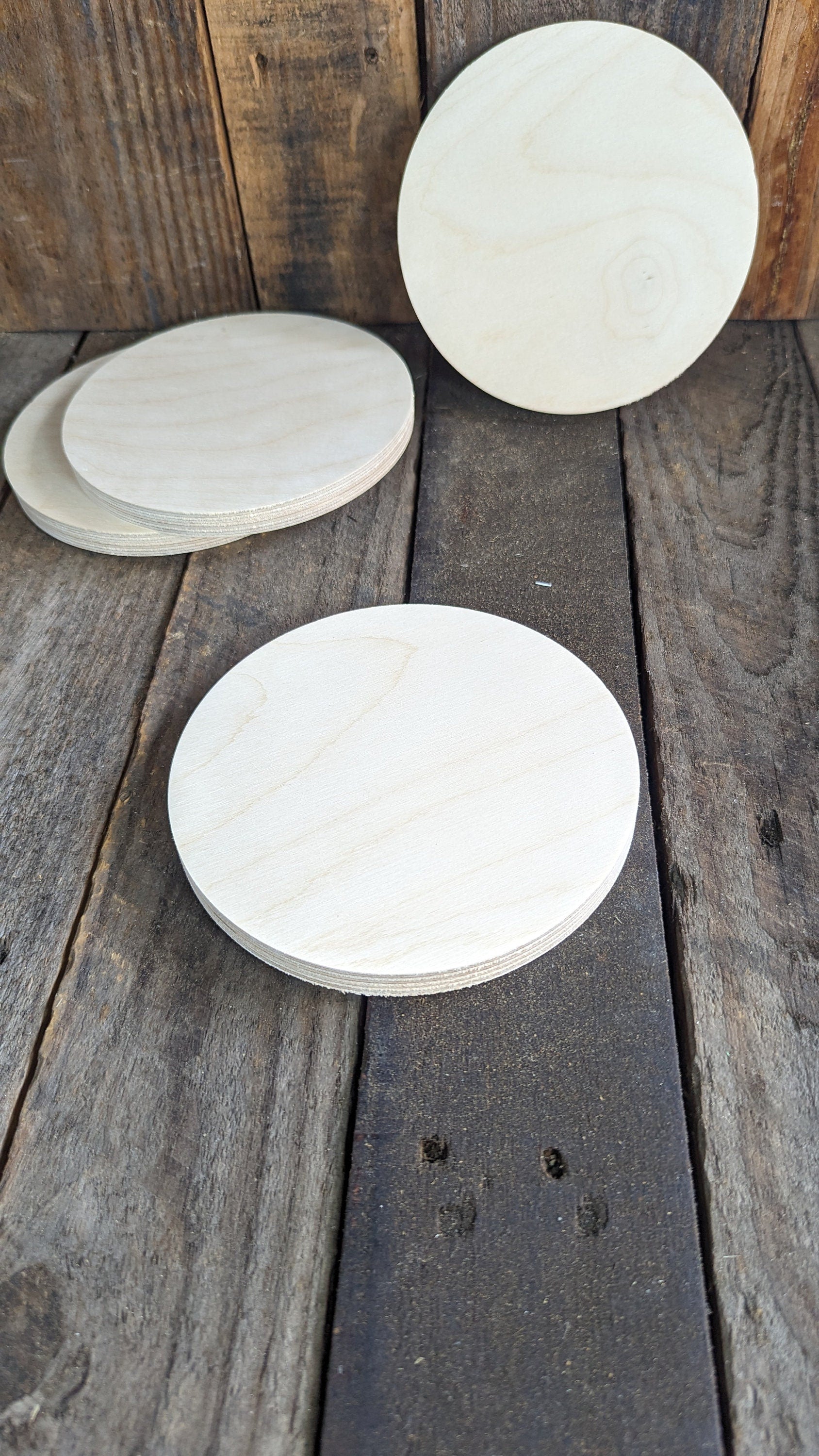 5.75" (5 3/4") Wood Circle Disc Plaques, BALTIC BIRCH - Wooden Circles, Blank Circles, Unfinished Wooden Circles, DIY Crafting Supplies