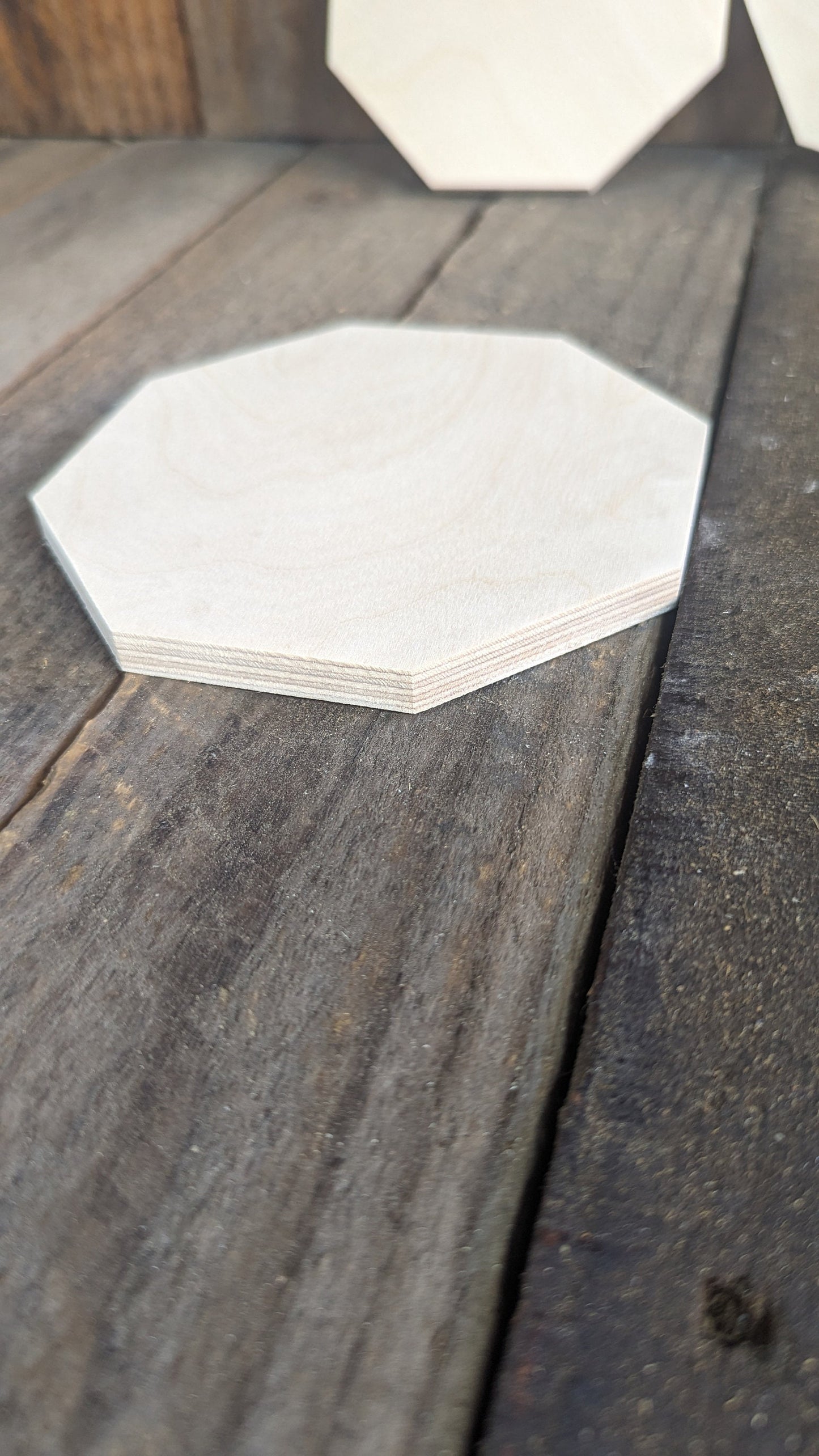 5" Baltic Birch Wood Octagon Plaque, Unfinished DIY Crafting