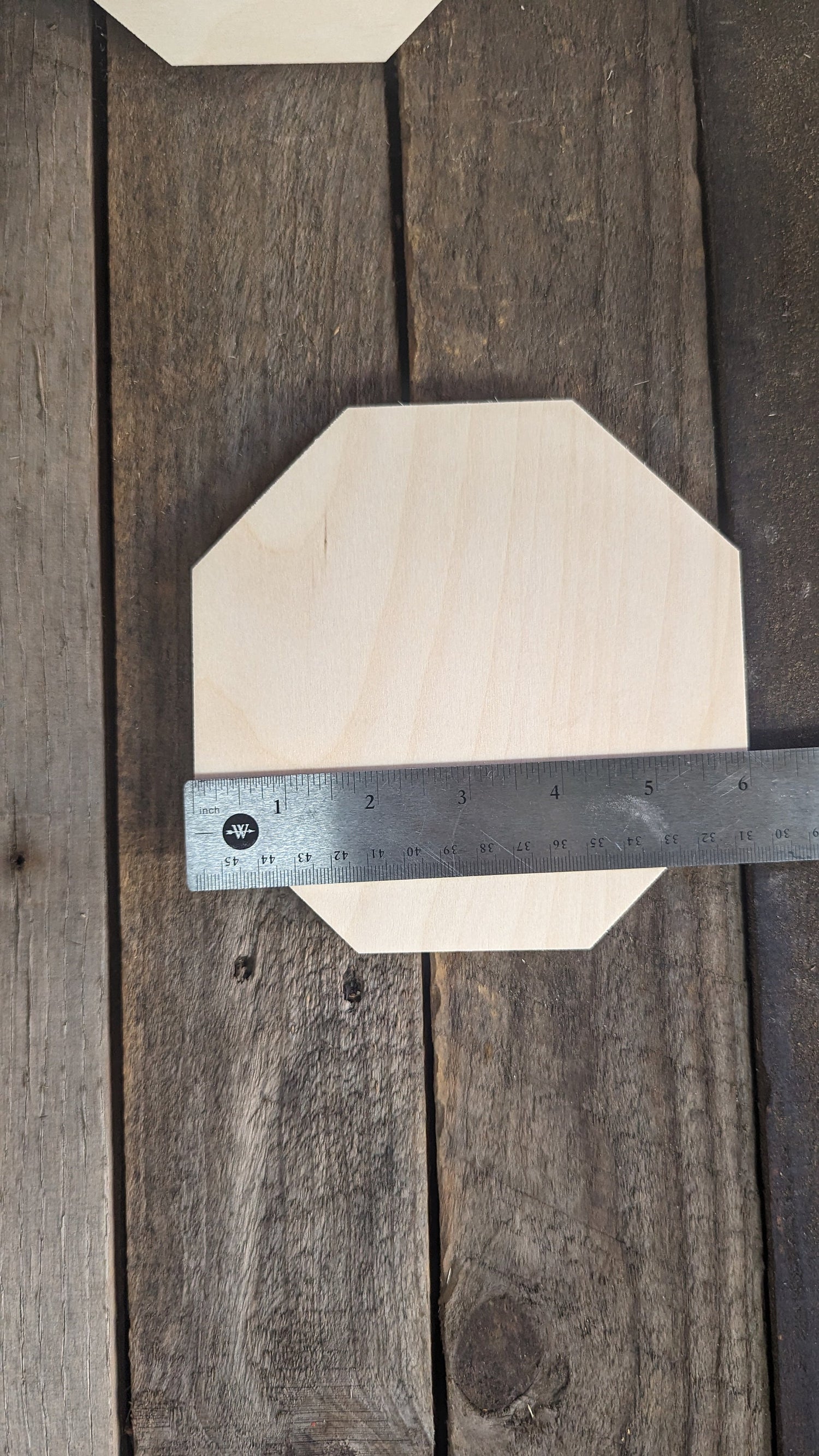 6" Baltic Birch Wood Octagon, Unfinished Craft Plaque