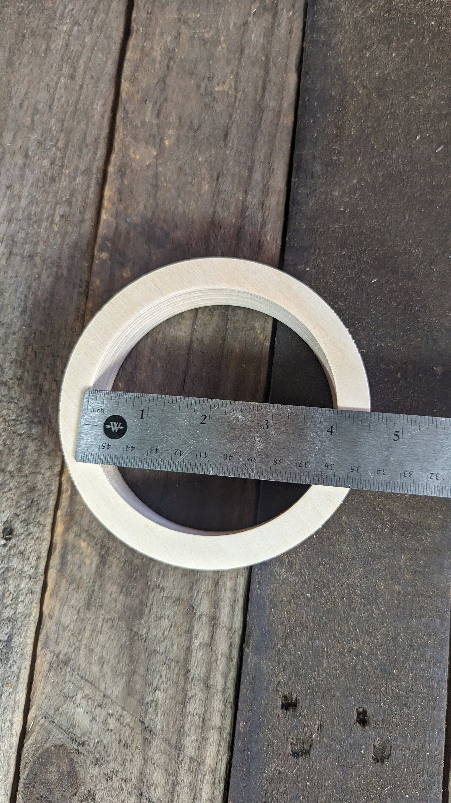 5" Baltic Birch Wood Donut, 4" Center Hole, DIY Crafting