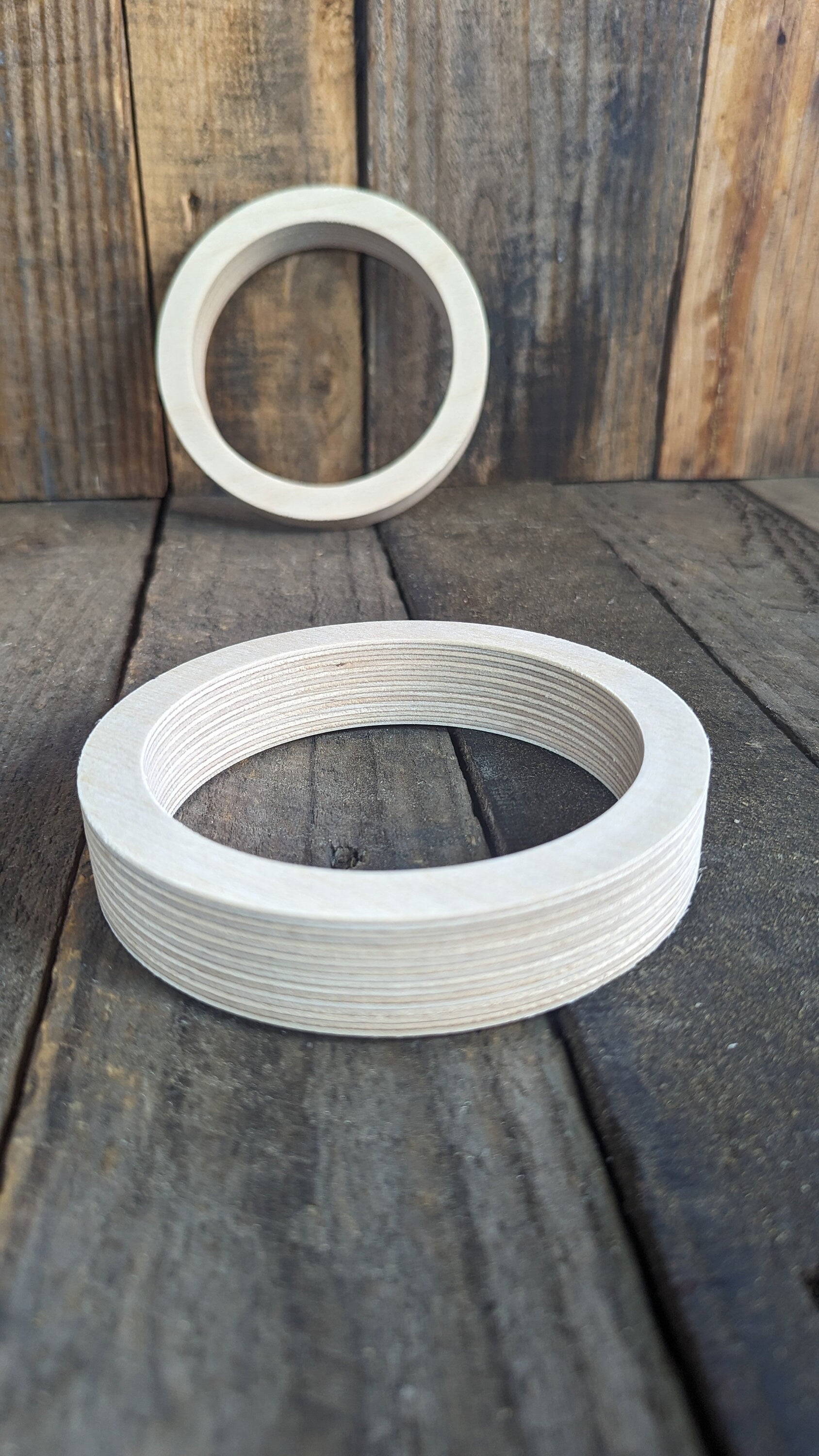 5" Baltic Birch Wood Donut, 4" Center Hole, DIY Crafting