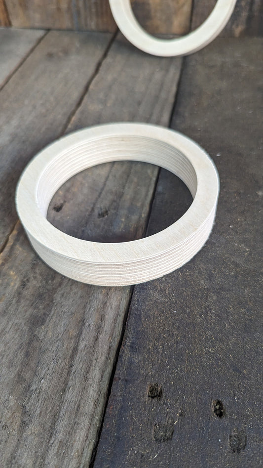 5" Baltic Birch Wood Donut, 4" Center Hole, DIY Crafting