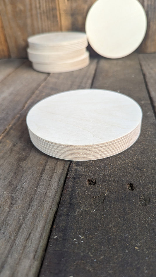 4.75" (4 3/4") Wood Circle Disc Plaques, BALTIC BIRCH - Wooden Circles, Blank Circles, Unfinished Wooden Circles, DIY Crafting Supplies