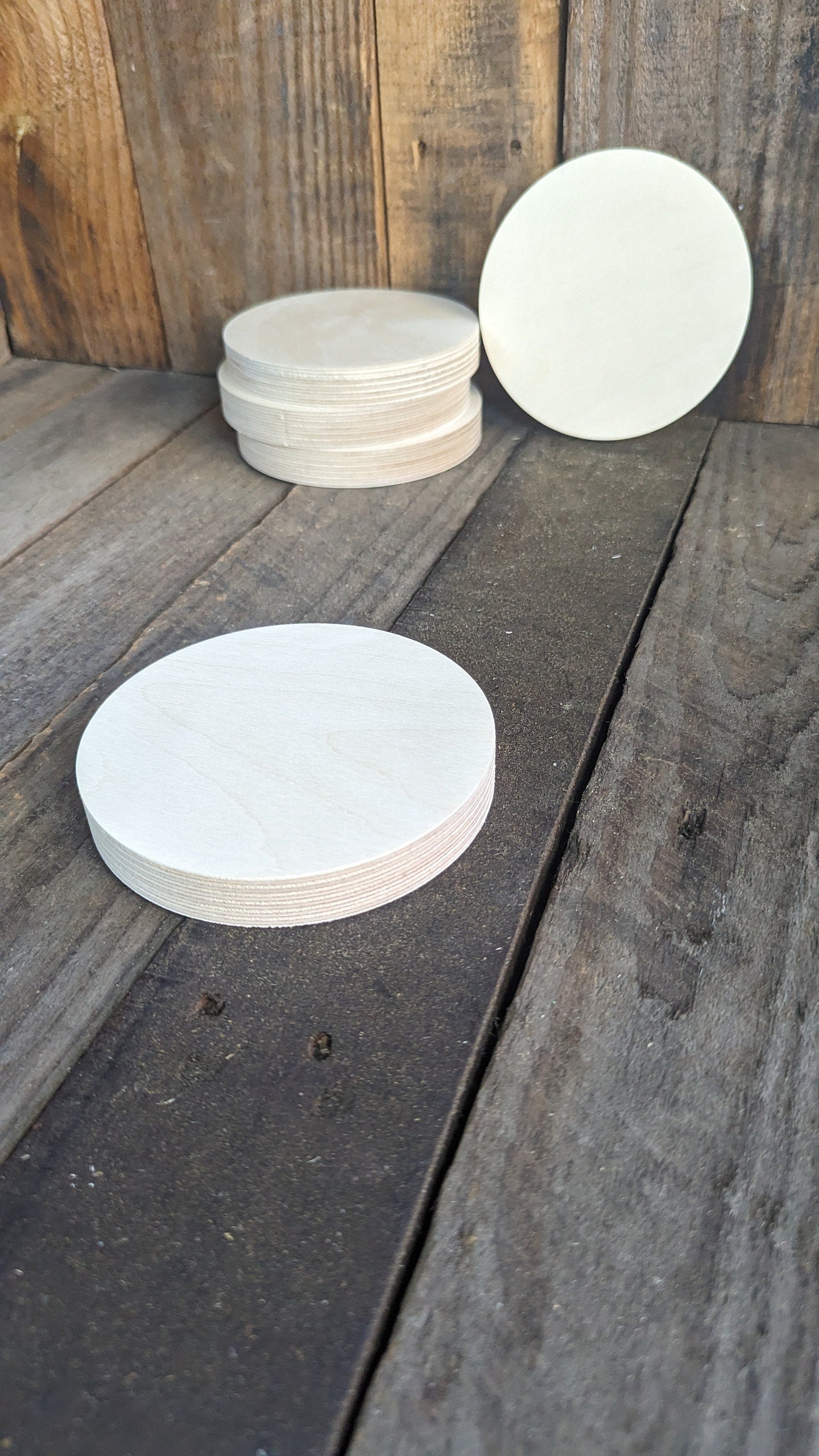 4.75" (4 3/4") Wood Circle Disc Plaques, BALTIC BIRCH - Wooden Circles, Blank Circles, DIY Crafting Supplies