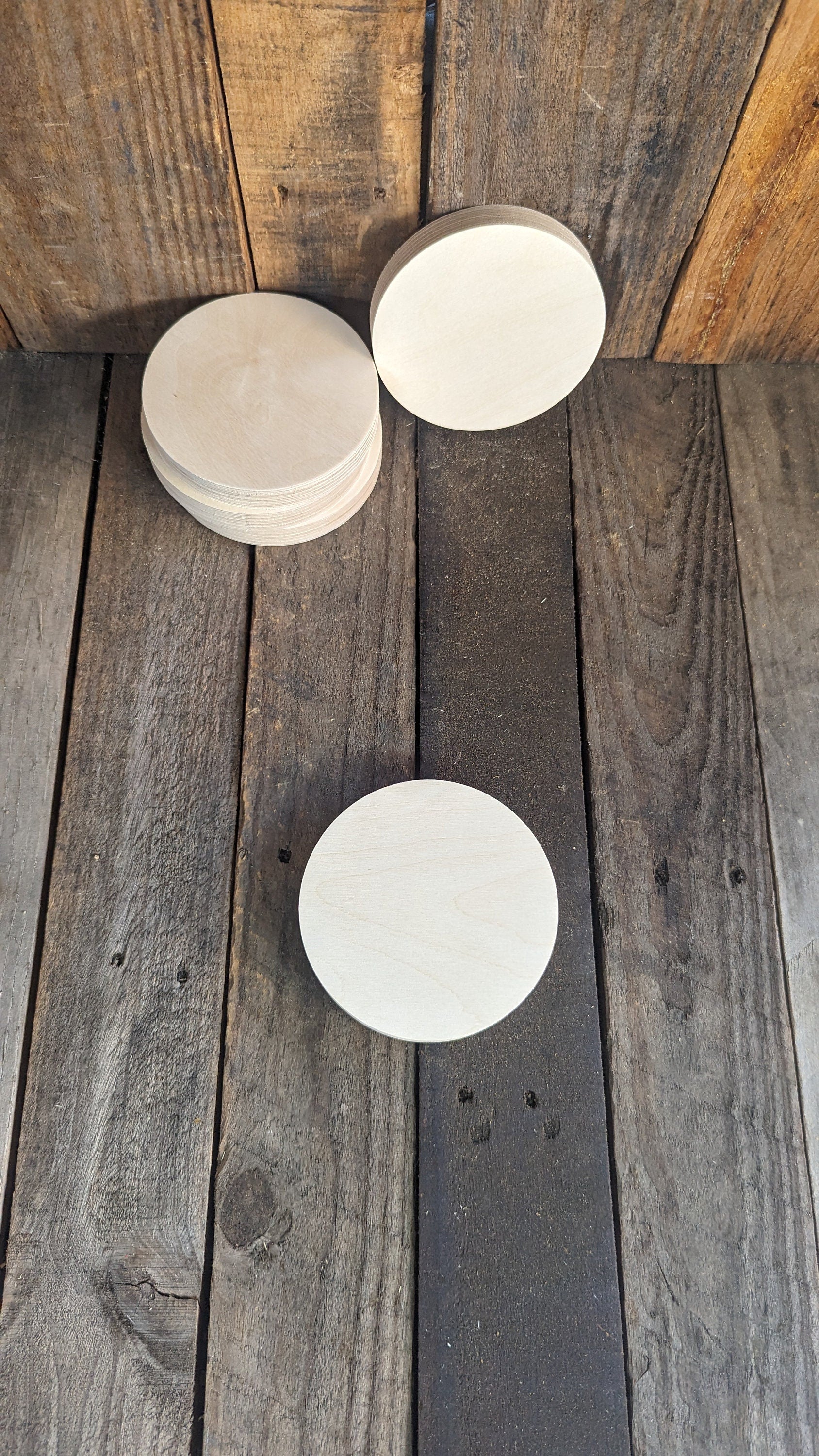 4.75" (4 3/4") Wood Circle Disc Plaques, BALTIC BIRCH - Wooden Circles, Blank Circles, Unfinished Wooden Circles, DIY Crafting Supplies