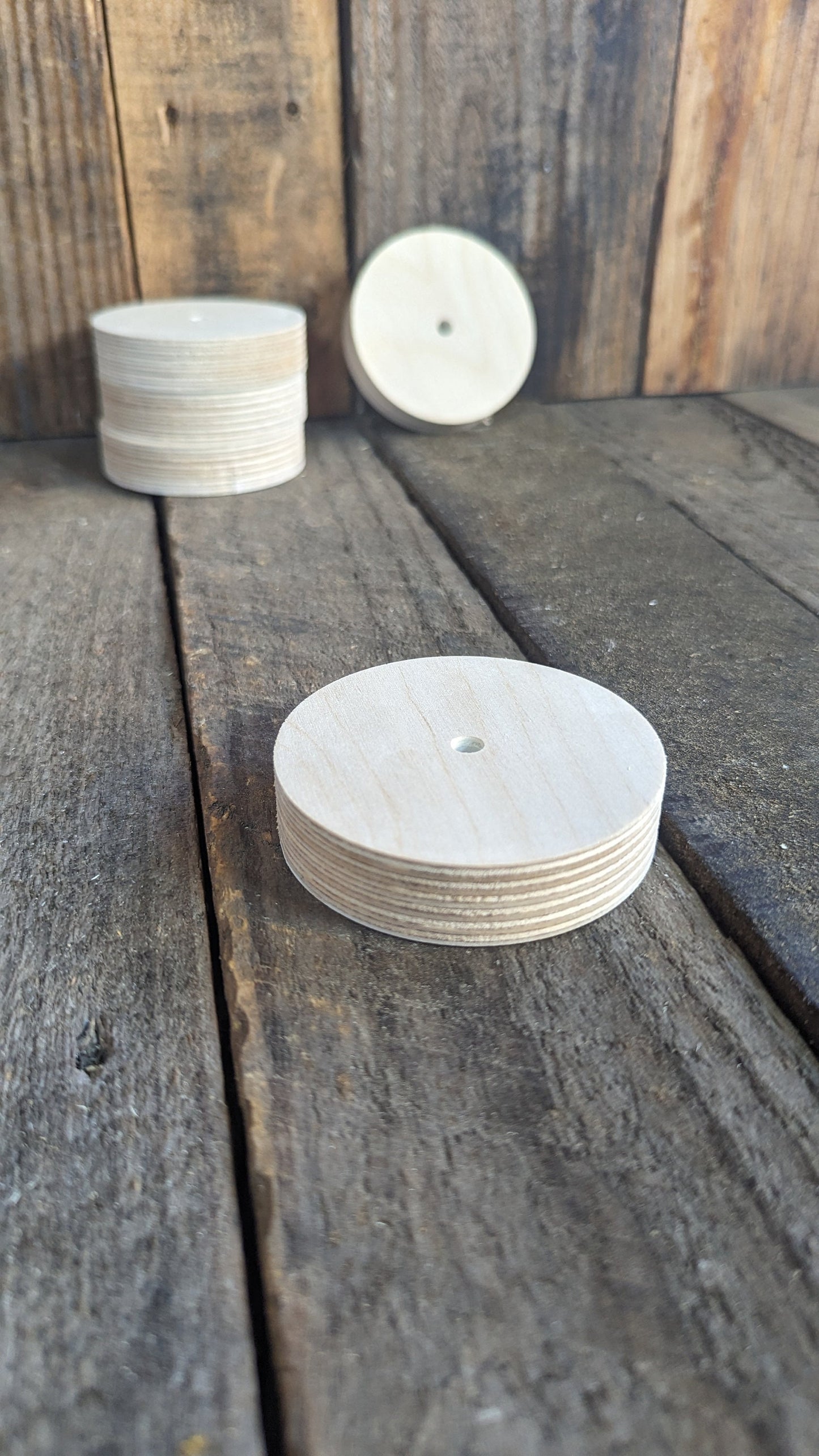 3" Wood Donut, .25" (1/4") center hole, BALTIC BIRCH, Wooden Circles, Unfinished Wooden Circles, Wood Donut, DIY Crafting Supplies