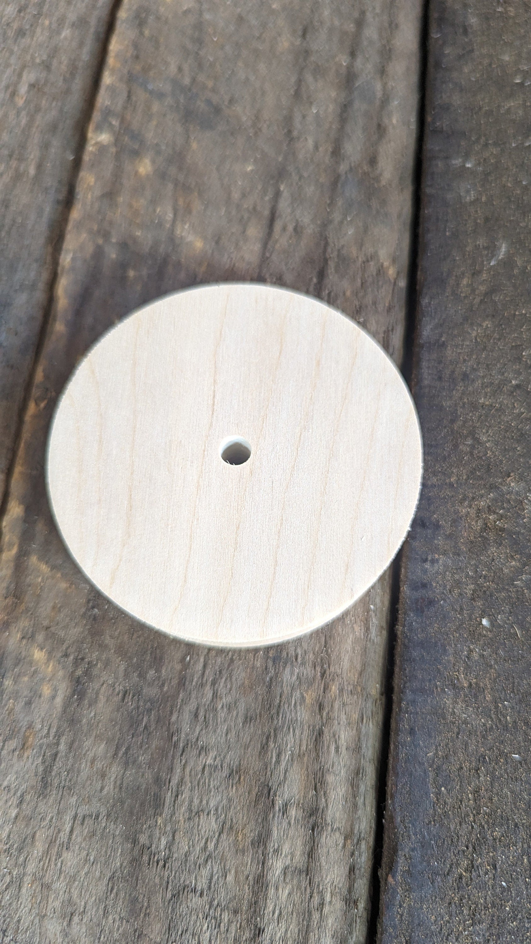 3" Wood Donut, .25" (1/4") center hole, BALTIC BIRCH, Wooden Circles, Unfinished Wooden Circles, Wood Donut, DIY Crafting Supplies