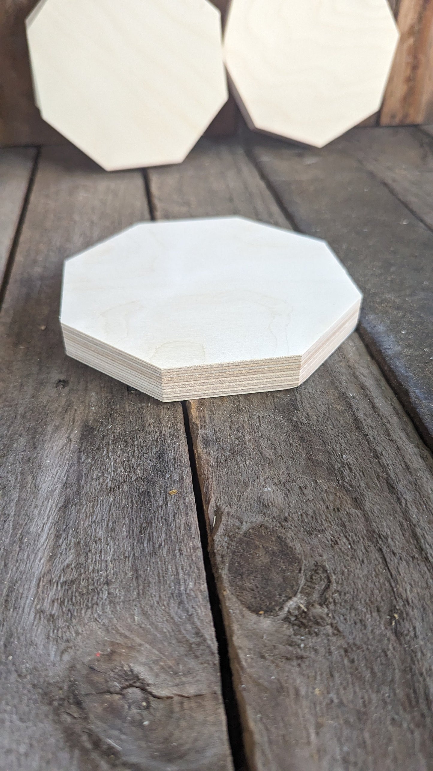 5.5" Baltic Birch Wood Octagon, Blank Plaque, DIY Craft Supplies