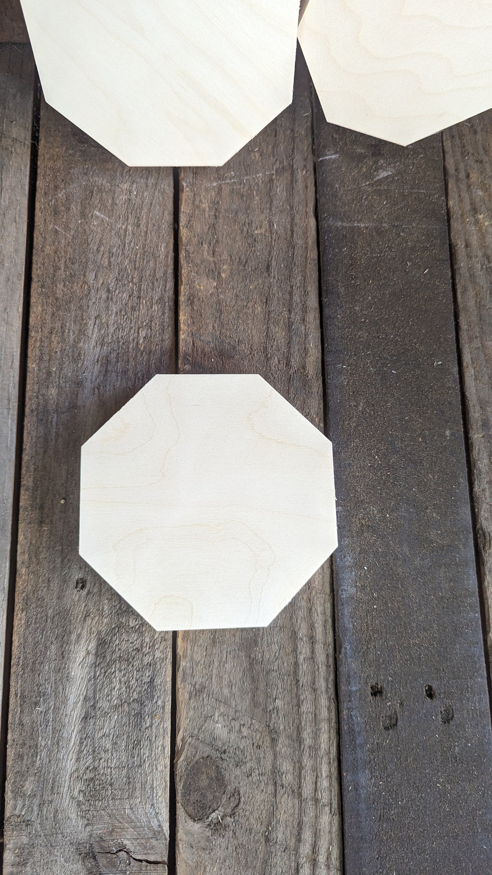 5.5" (5 1/2") Wood Octagon Plaques, BALTIC BIRCH Wooden Eight Sided Shape, Blank Octagon, Unfinished Wooden Octagon, DIY Crafting Supplies