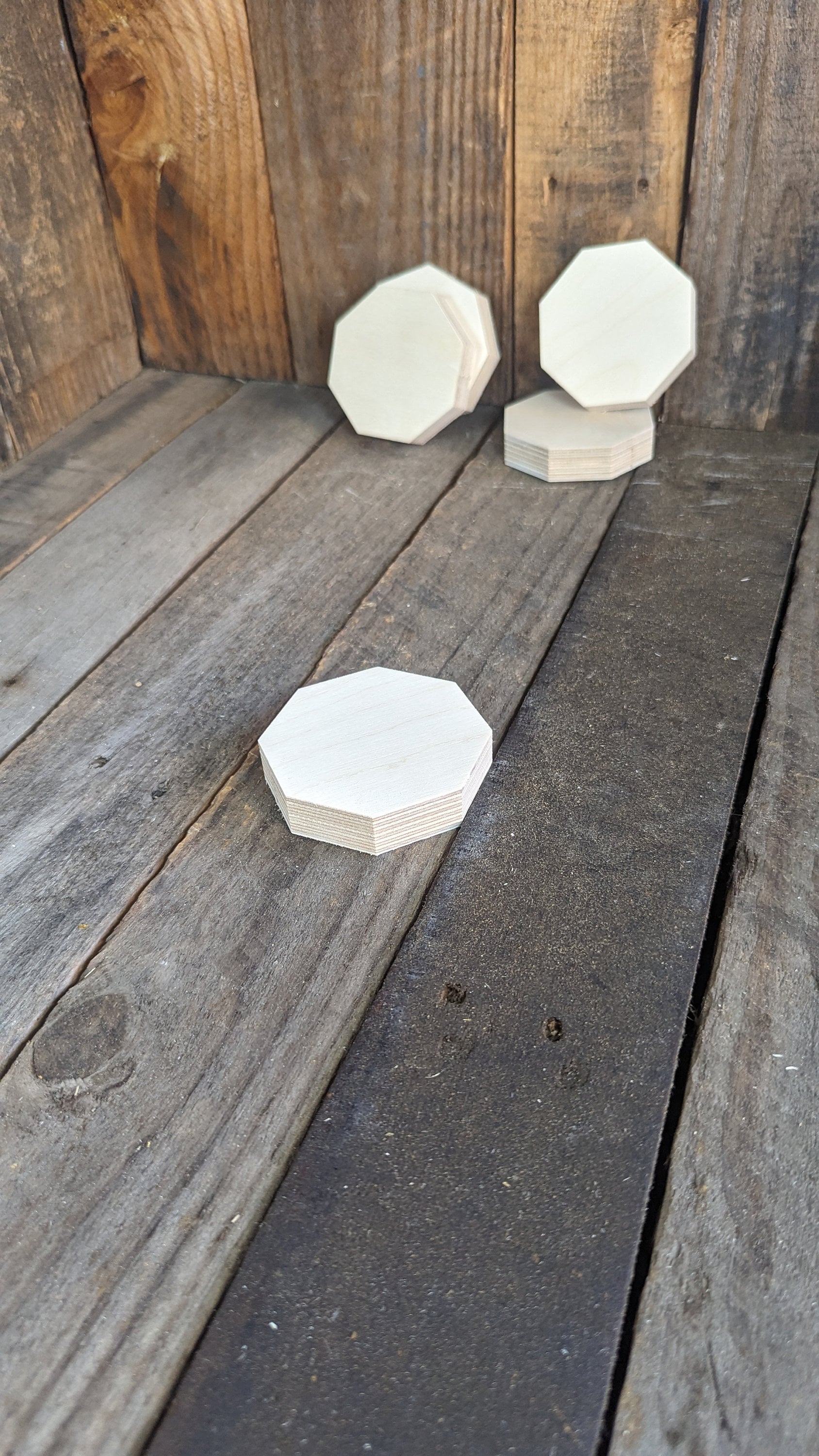 3" Wood Octagon Plaques, BALTIC BIRCH Wooden Eight Sided Shape, Blank Octagon, Unfinished Wooden Octagon, DIY Crafting Supplies