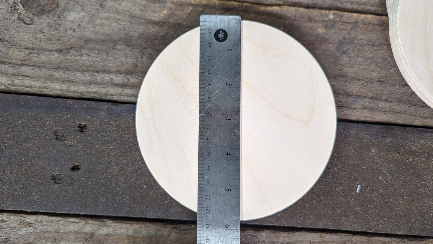 5.75" Baltic Birch Wood Circle, Unfinished DIY Craft Supply