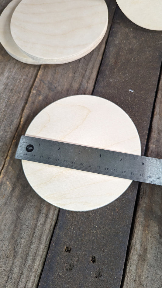 5.75" Baltic Birch Wood Circle, Unfinished DIY Craft Supply