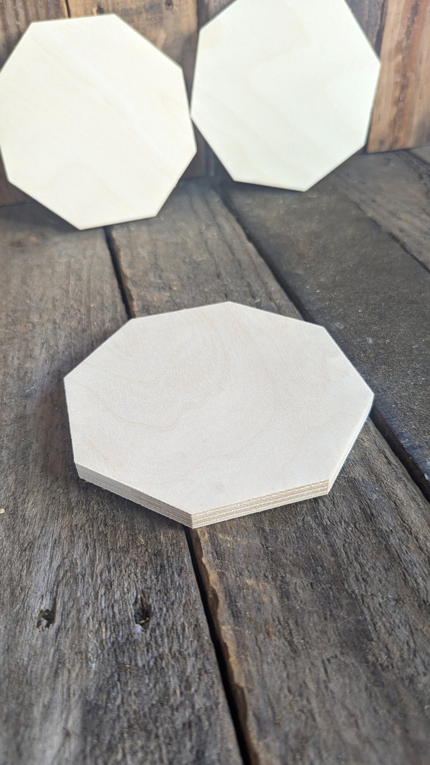 5" Baltic Birch Wood Octagon Plaque, Unfinished DIY Crafting