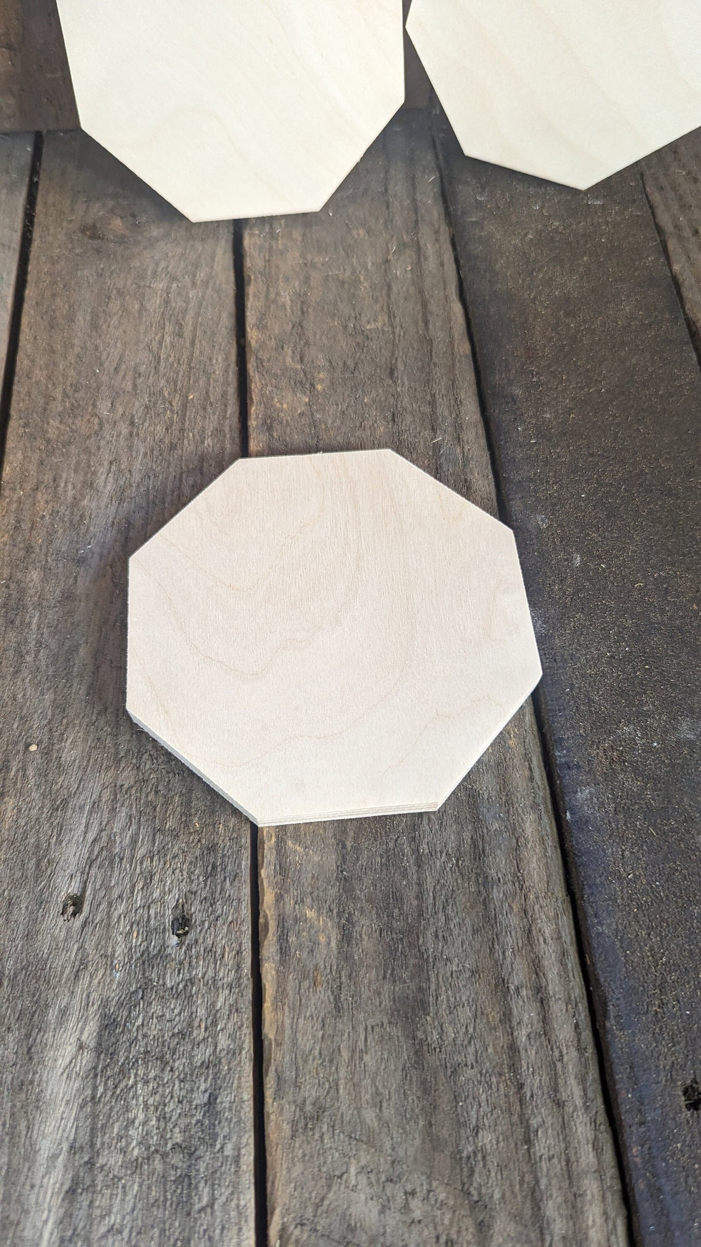 5" Baltic Birch Wood Octagon Plaque, Unfinished DIY Crafting