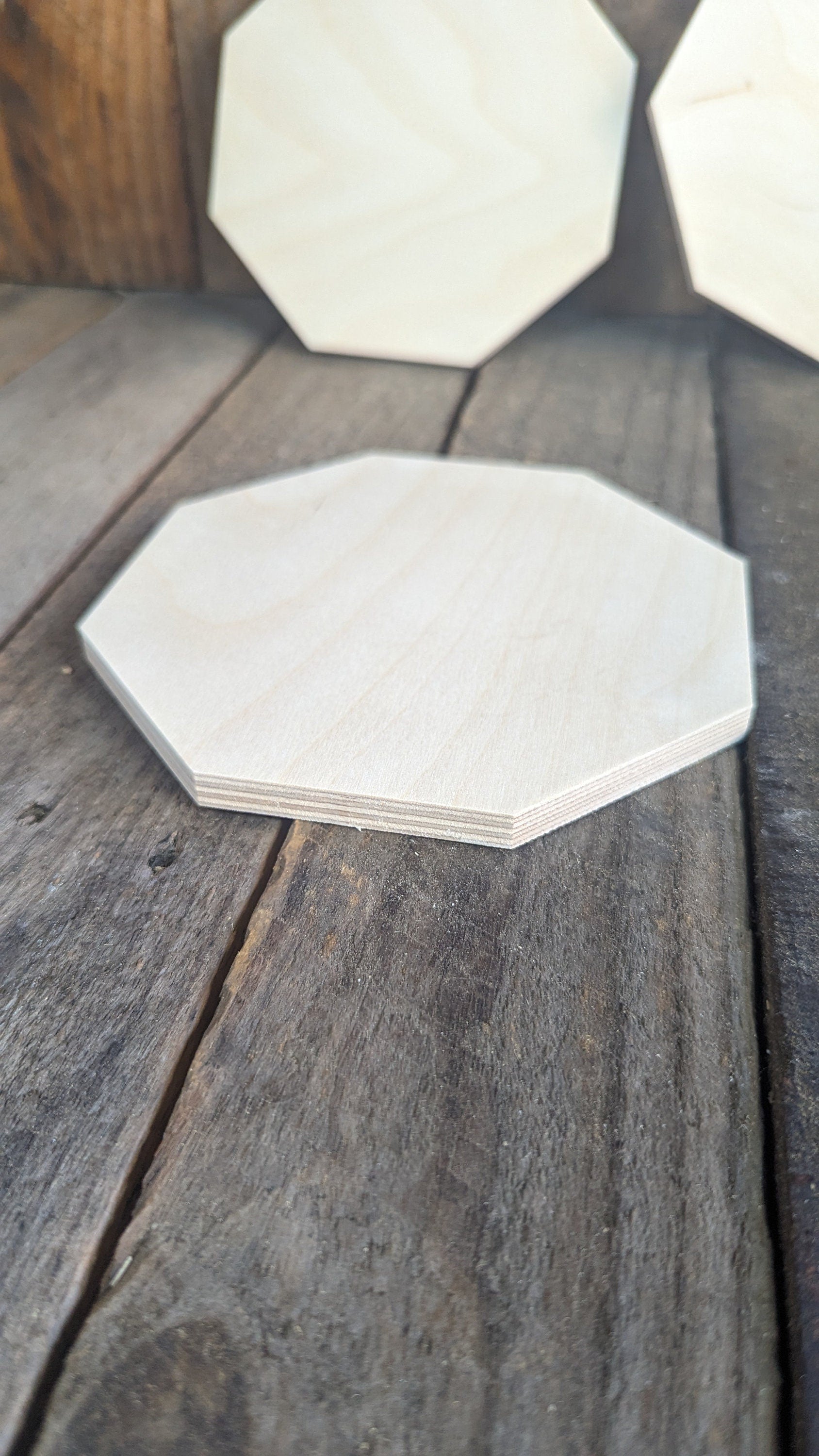 6" Baltic Birch Wood Octagon, Unfinished Craft Plaque