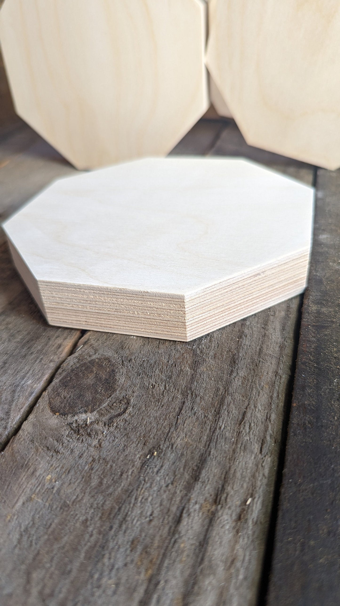 6" Baltic Birch Wood Octagon, Unfinished Craft Plaque