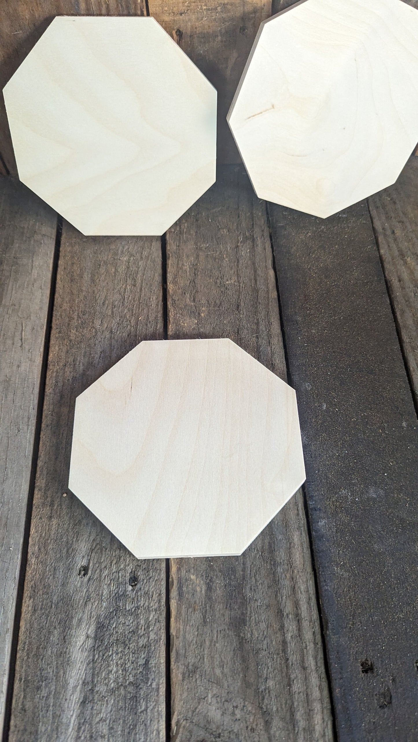 6" Wood Octagon Plaques, BALTIC BIRCH Wooden Eight Sided Shape, Blank Octagon, Unfinished Wooden Octagon, DIY Crafting Supplies