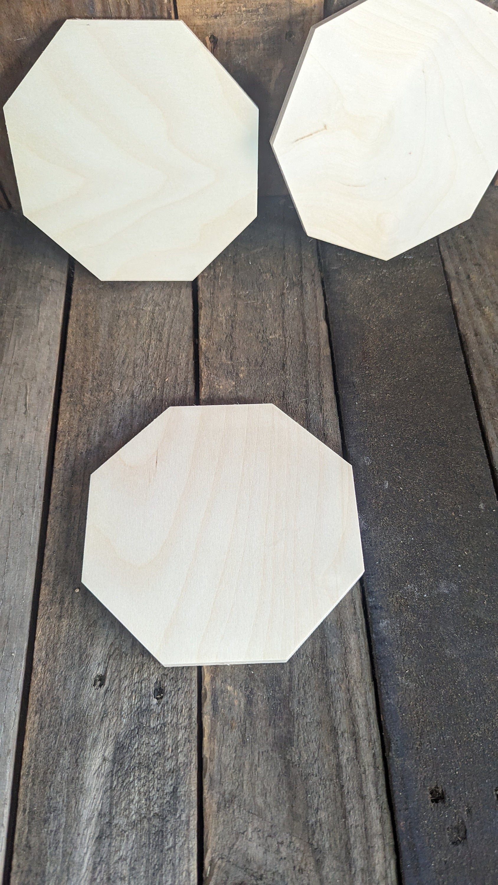 6" Baltic Birch Wood Octagon, Unfinished Craft Plaque