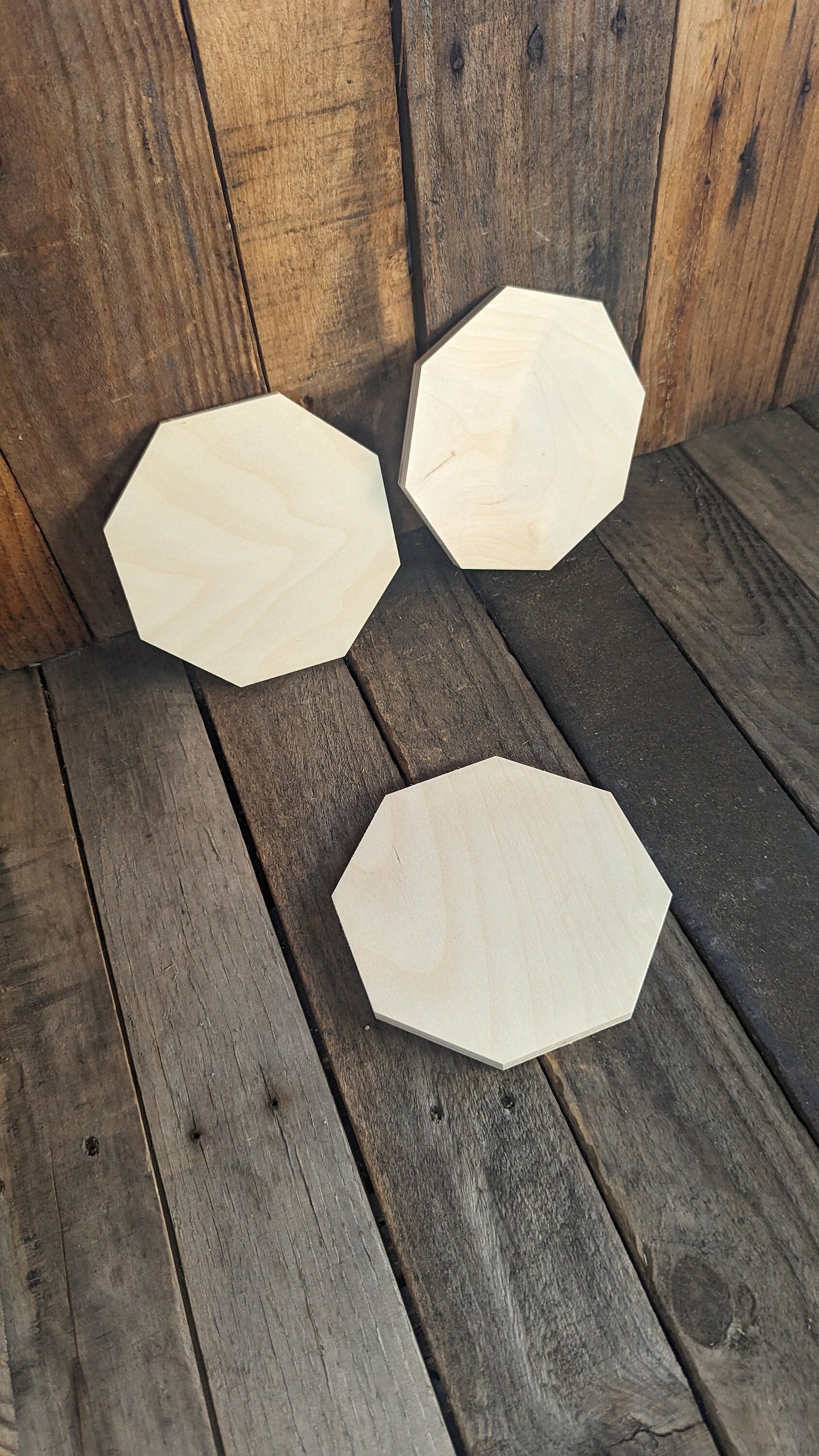 6" Wood Octagon Plaques, BALTIC BIRCH Wooden Eight Sided Shape, Blank Octagon, Unfinished Wooden Octagon, DIY Crafting Supplies