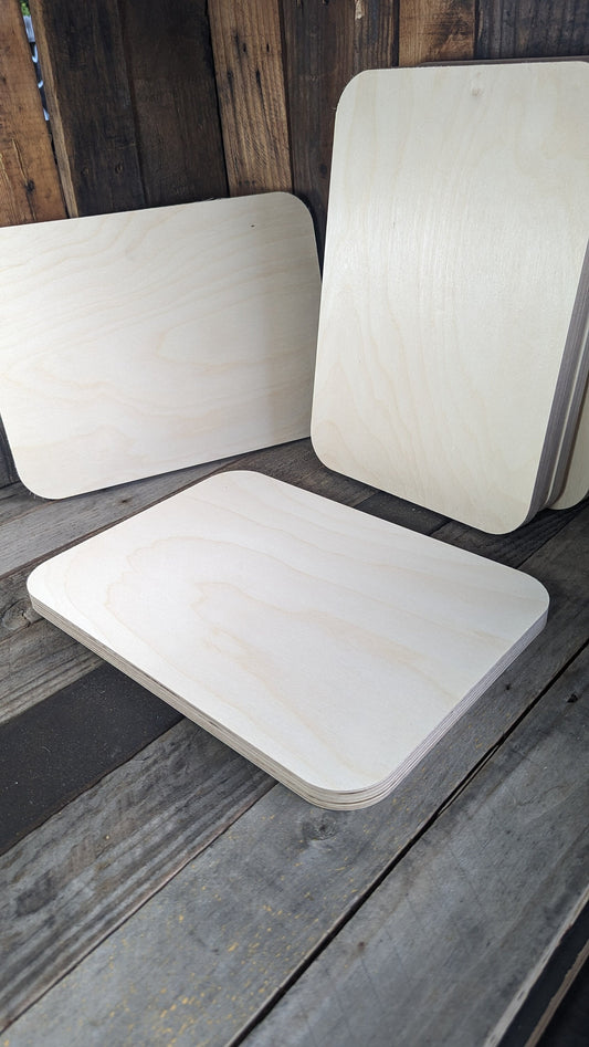 10.5" x 14.5" Wood Plaques with 1.5 radius corners, BALTIC BIRCH, Wooden Rectangle, Unfinished Wood Rectangle, DIY Crafting Supplies
