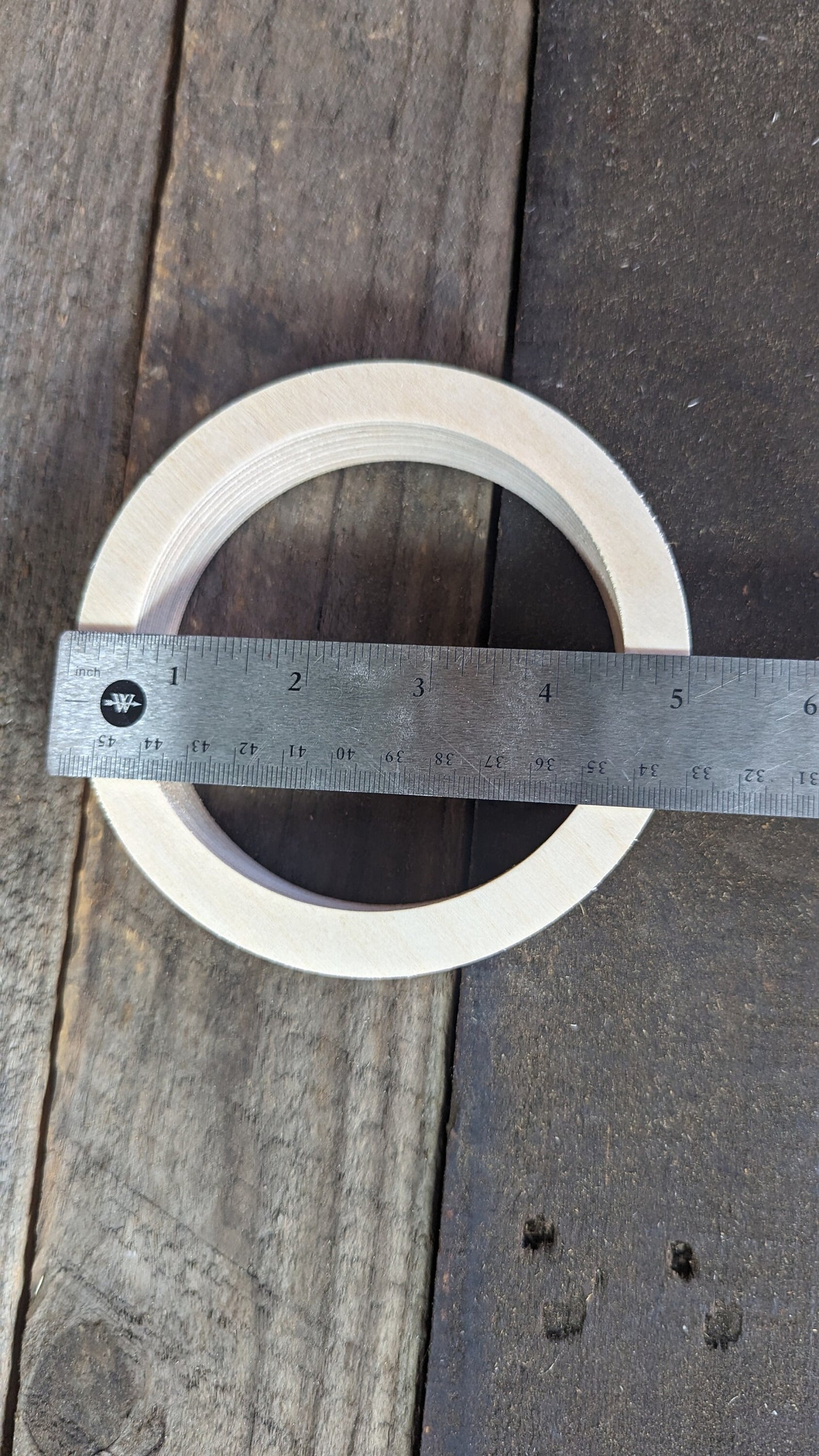 5" Baltic Birch Wood Donut, 4" Center Hole, DIY Crafting
