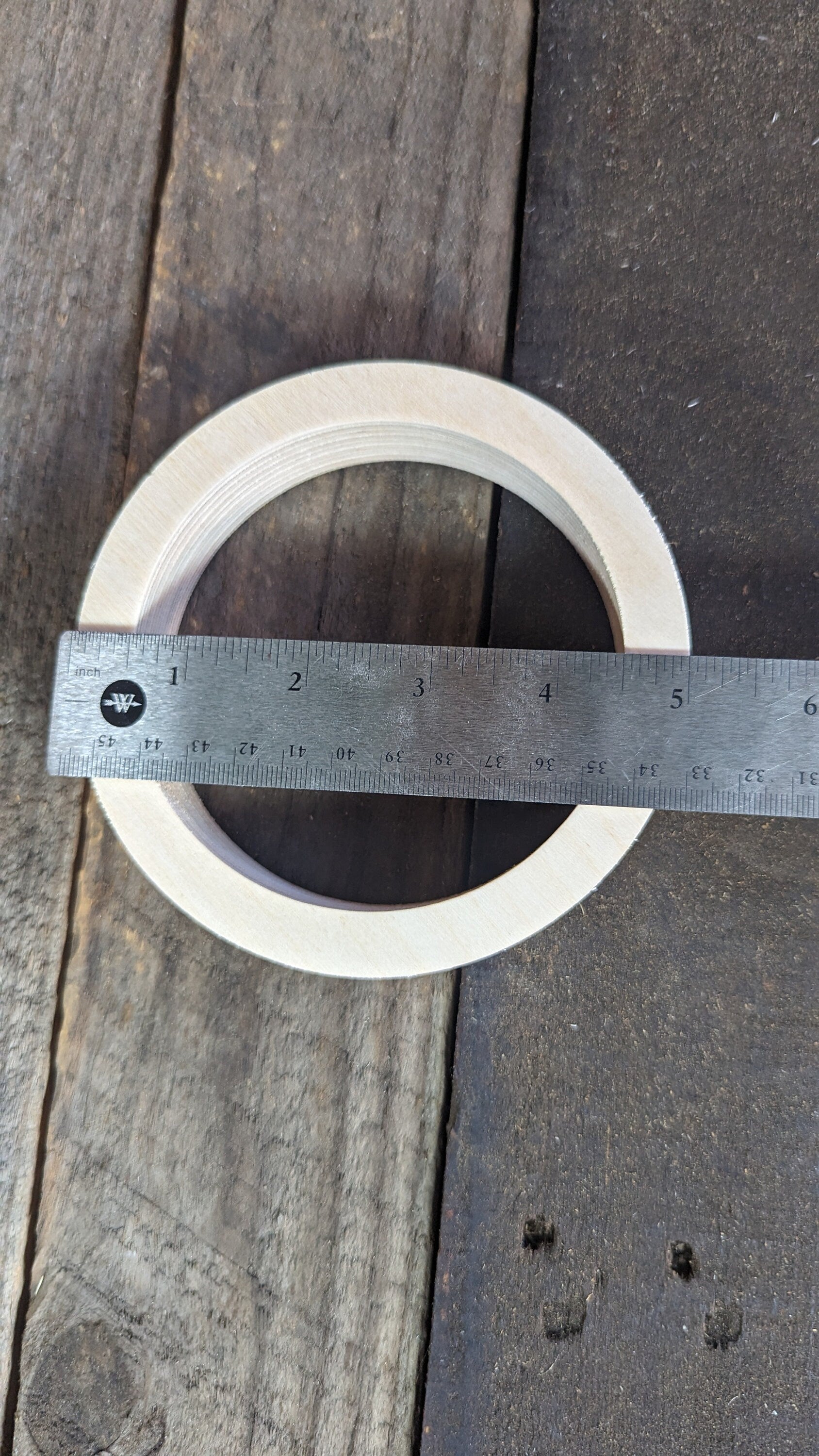 5" Baltic Birch Wood Donut, 4" Center Hole, DIY Crafting