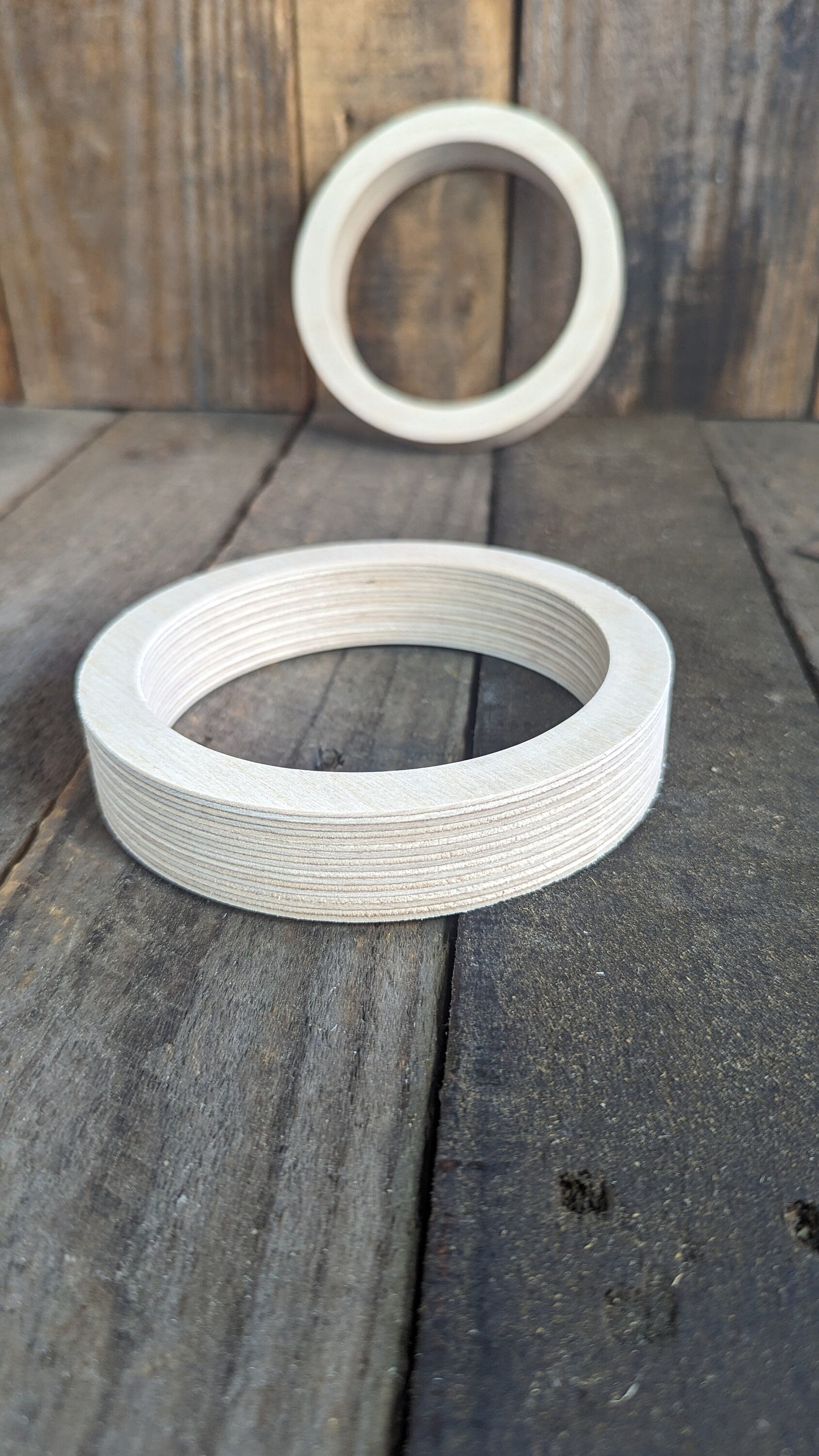 5" Baltic Birch Wood Donut, 4" Center Hole, DIY Crafting