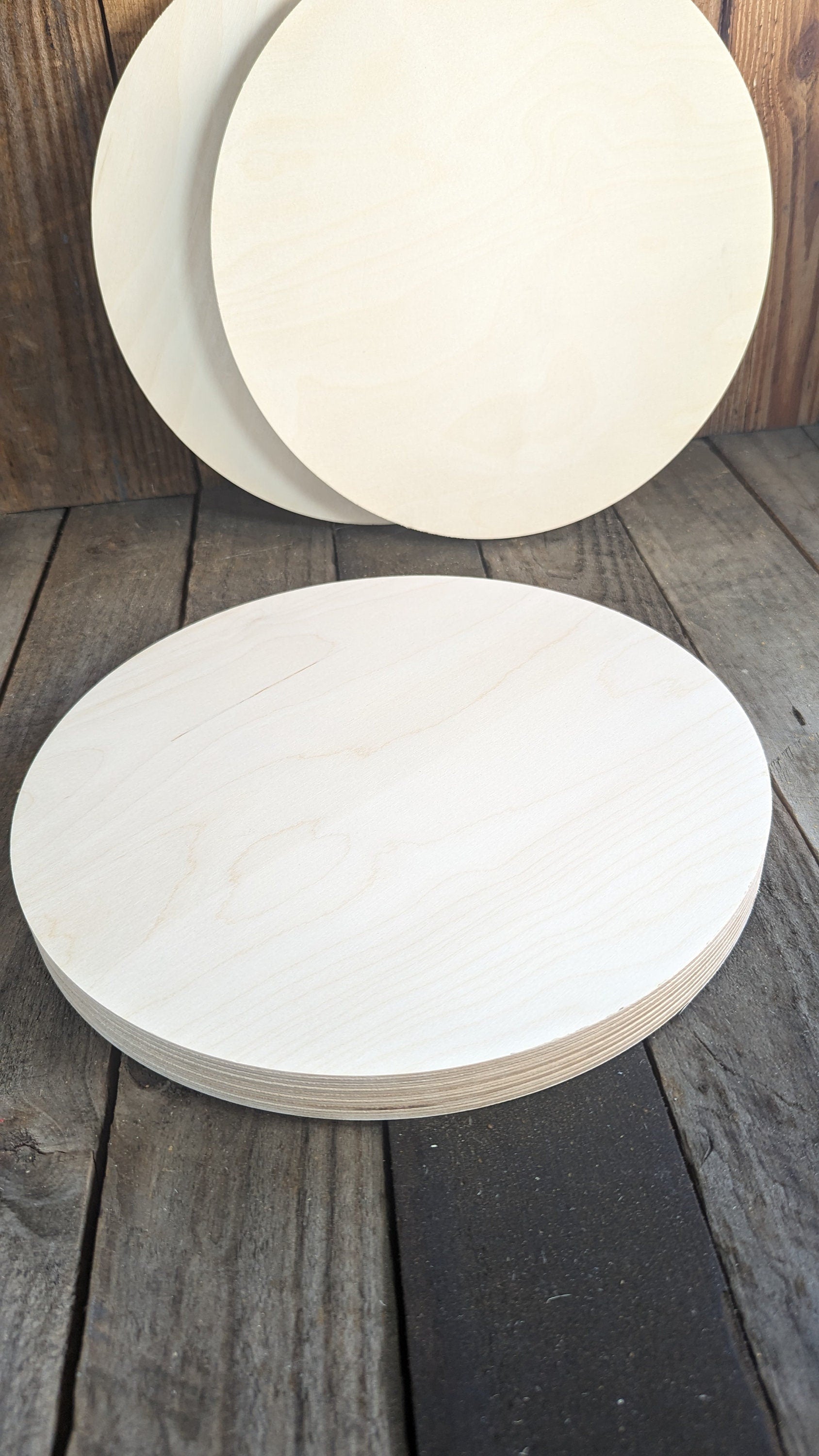 12 inch Wood Circle Disc Plaques, BALTIC BIRCH Wooden Circles, Blank Circles, Unfinished Wooden Circles, Circular Wood, DIY Crafting Supplies