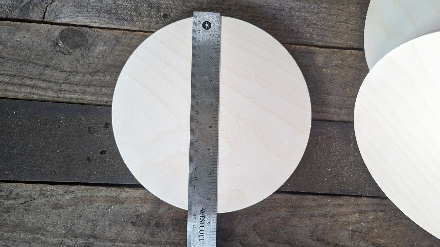 8.5" (8 1/2") Wood Circle Disc Plaques, BALTIC BIRCH Wooden Circles, Blank Circles, Unfinished Wooden Circles, DIY Crafting Supplies