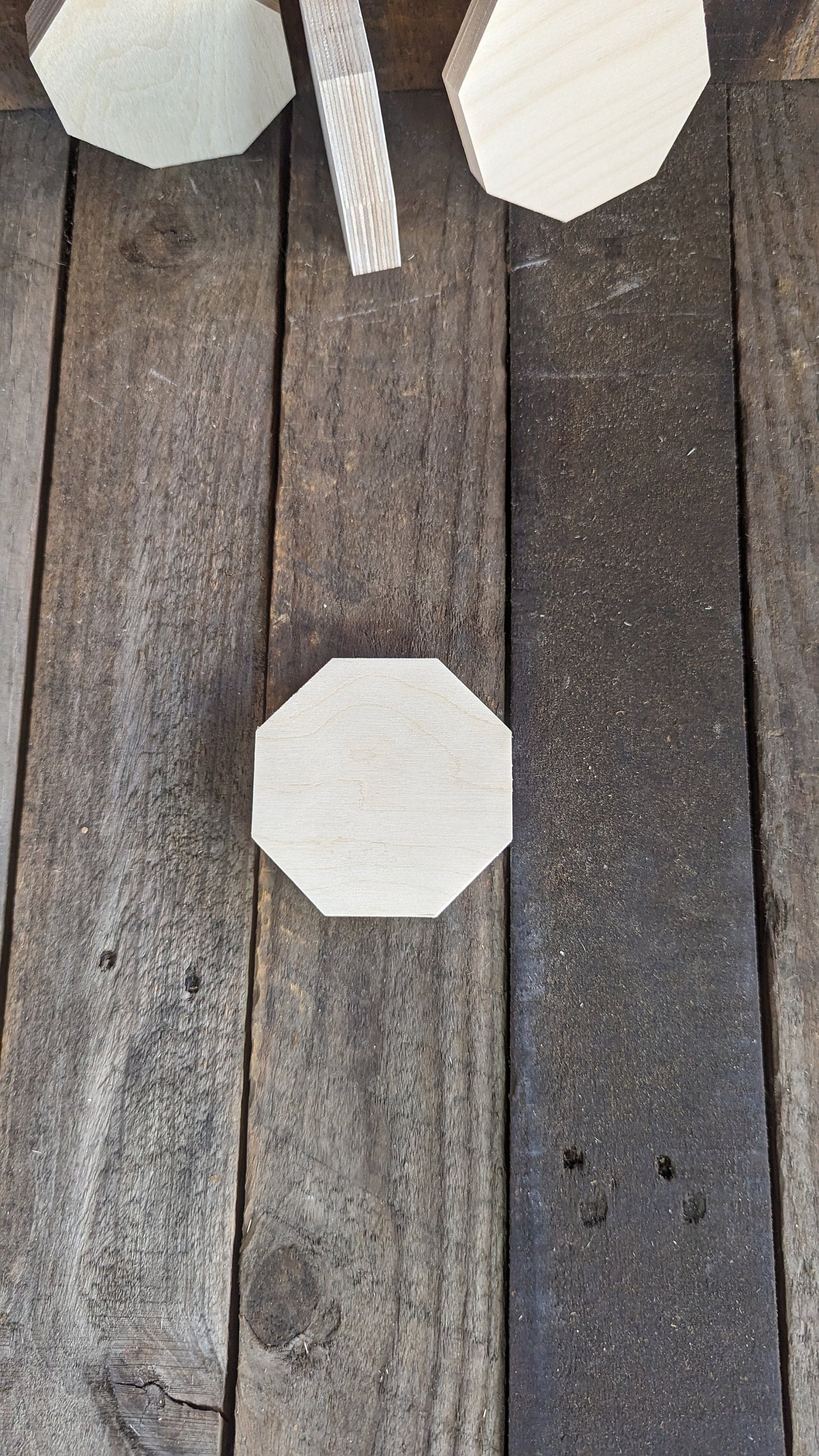5 Pack - 3.5" Baltic Birch Wood Octagon