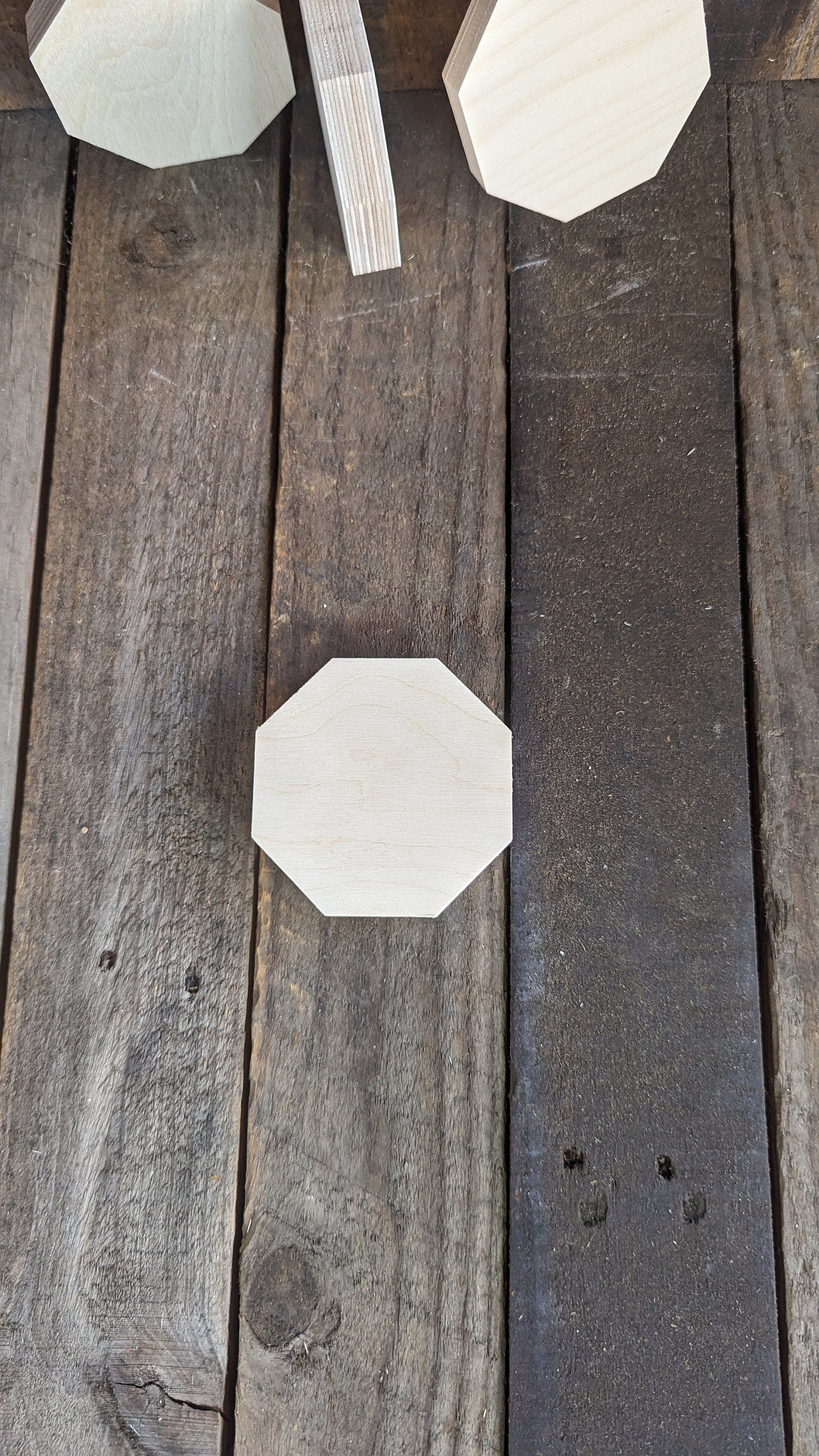 5 Pack - 3.5" Baltic Birch Wood Octagon
