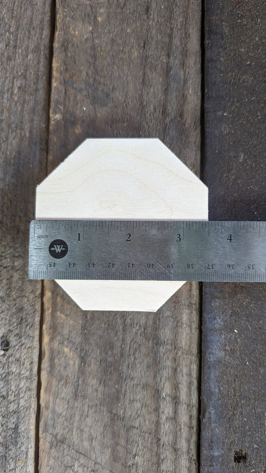 5 Pack - 3.5" Baltic Birch Wood Octagon