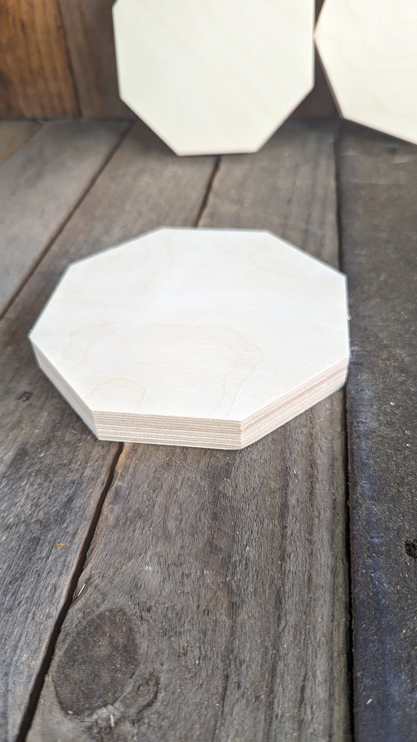 5.5" Baltic Birch Wood Octagon, Blank Plaque, DIY Craft Supplies